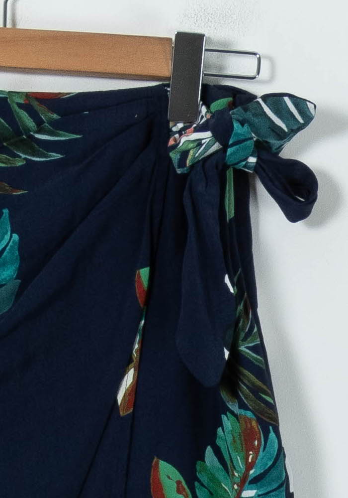 Jupe Portefeuille Bleu et Vert - Taille L/40 - Image 3