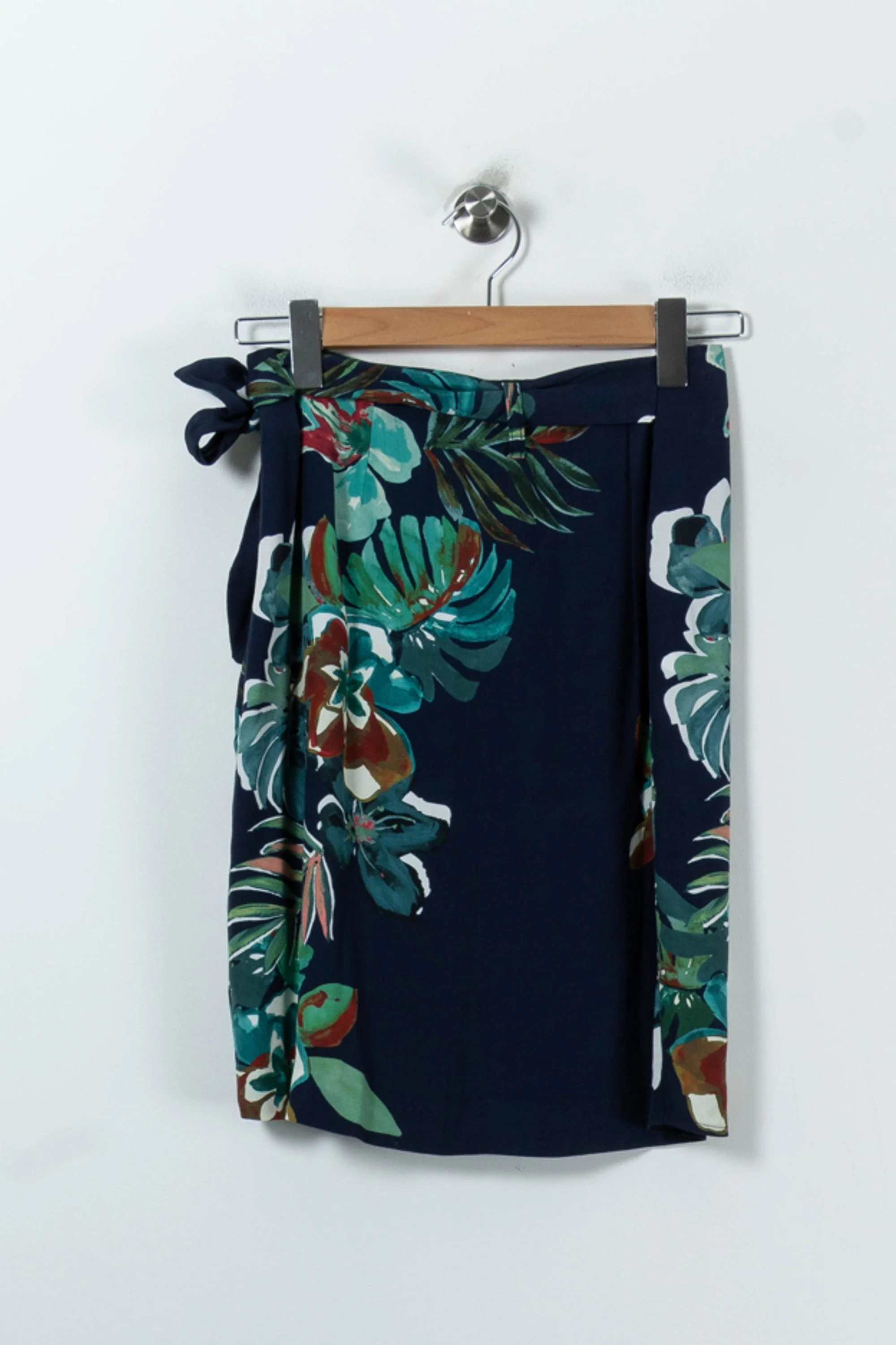 Jupe Portefeuille Bleu et Vert - Taille L/40 - Image 4