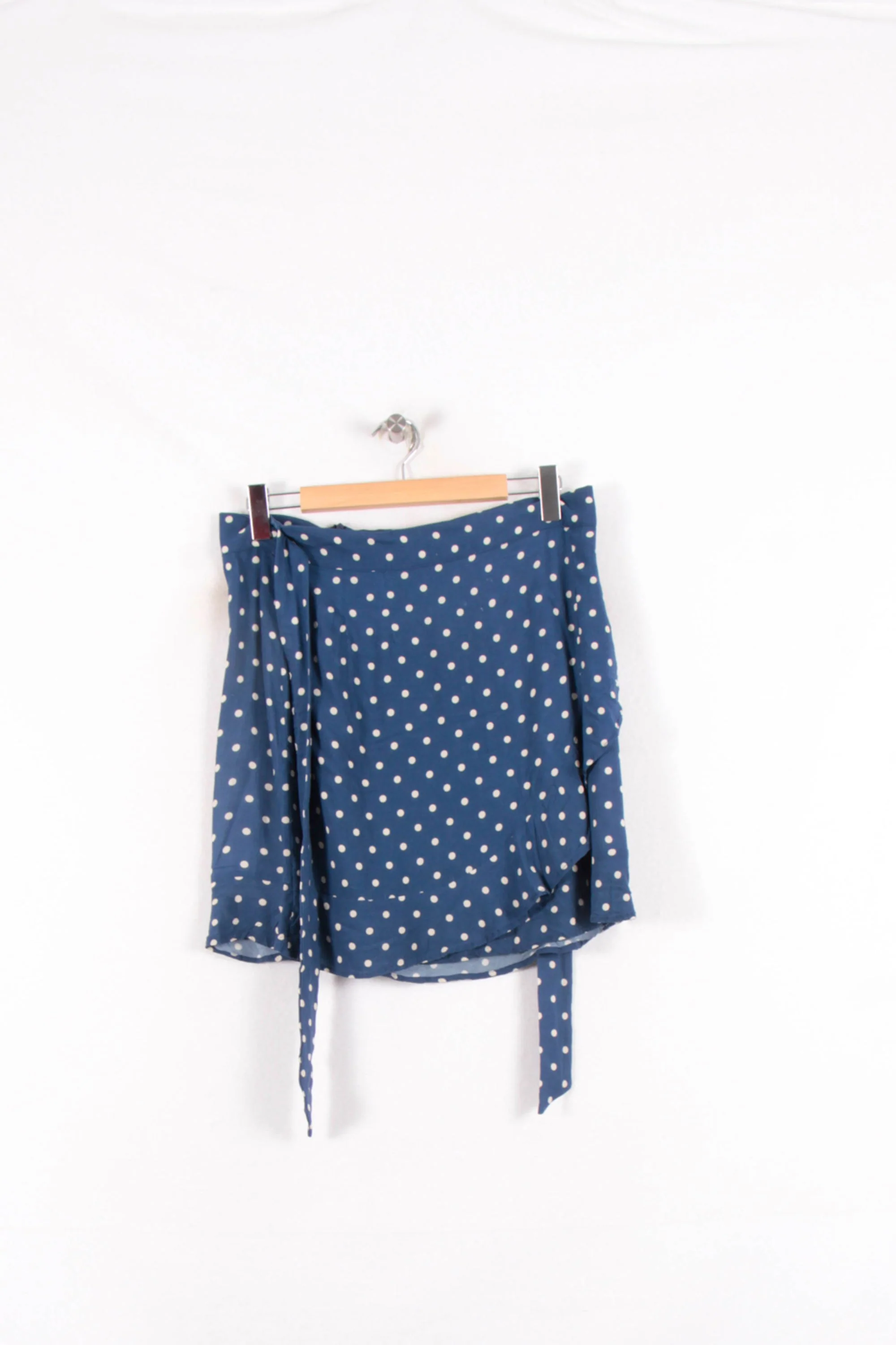 Jupe Portefeuille Bleue à Pois Blancs - Taille XL/42 - Image 2