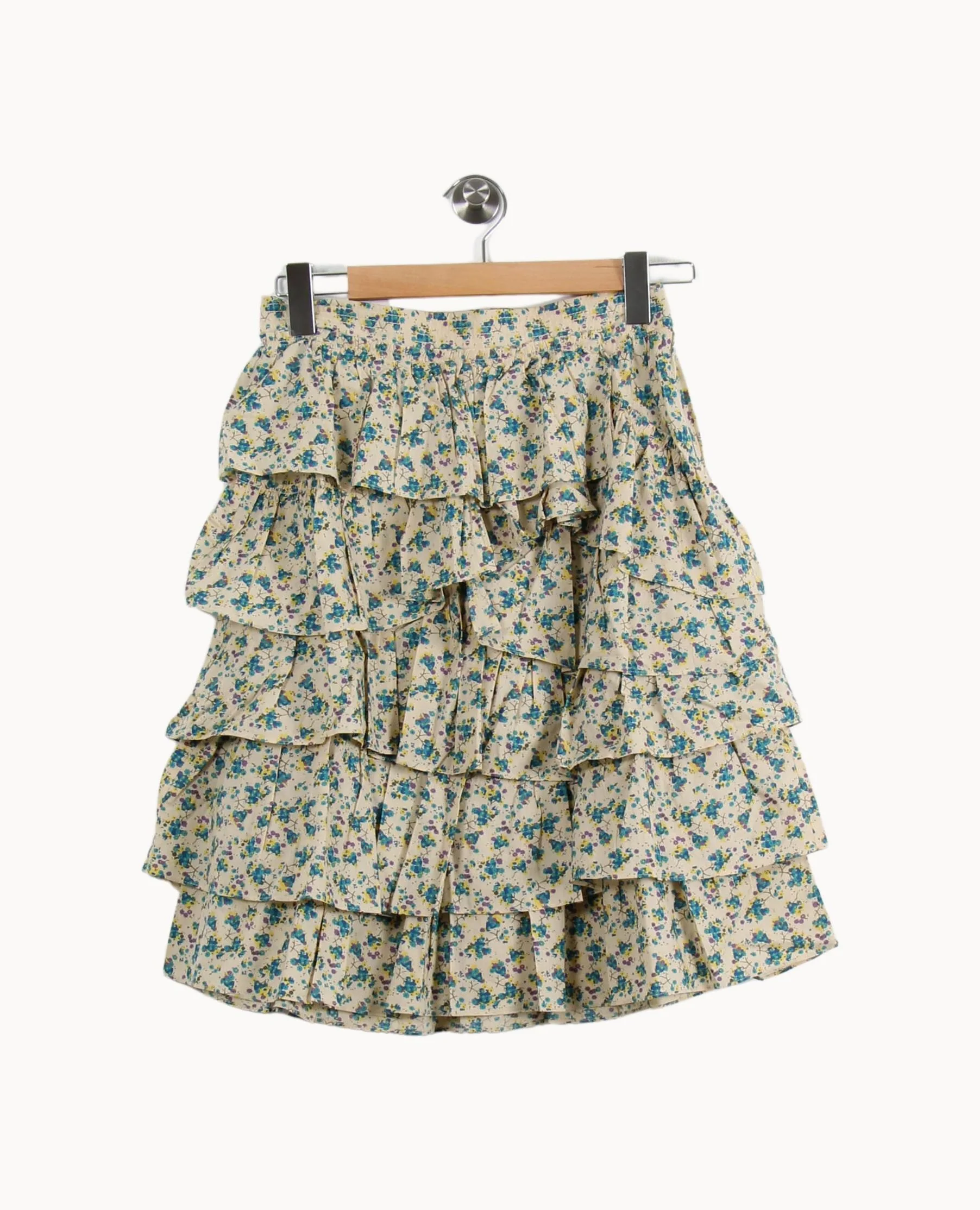 Jupe Volantée Écrue et Bleue - Taille XS/34 - Image 2