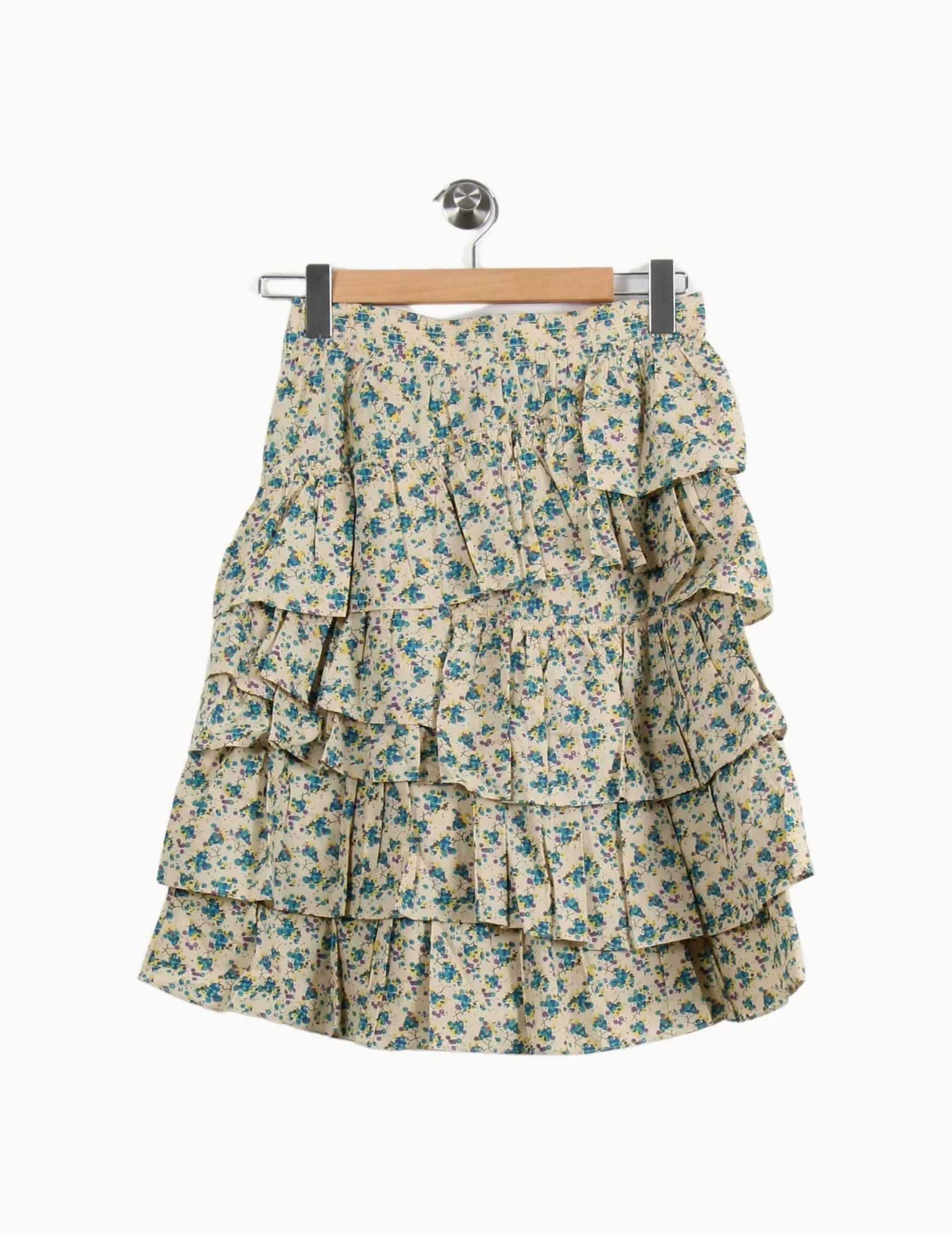 Jupe Volantée Écrue et Bleue - Taille XS/34 - Image 4