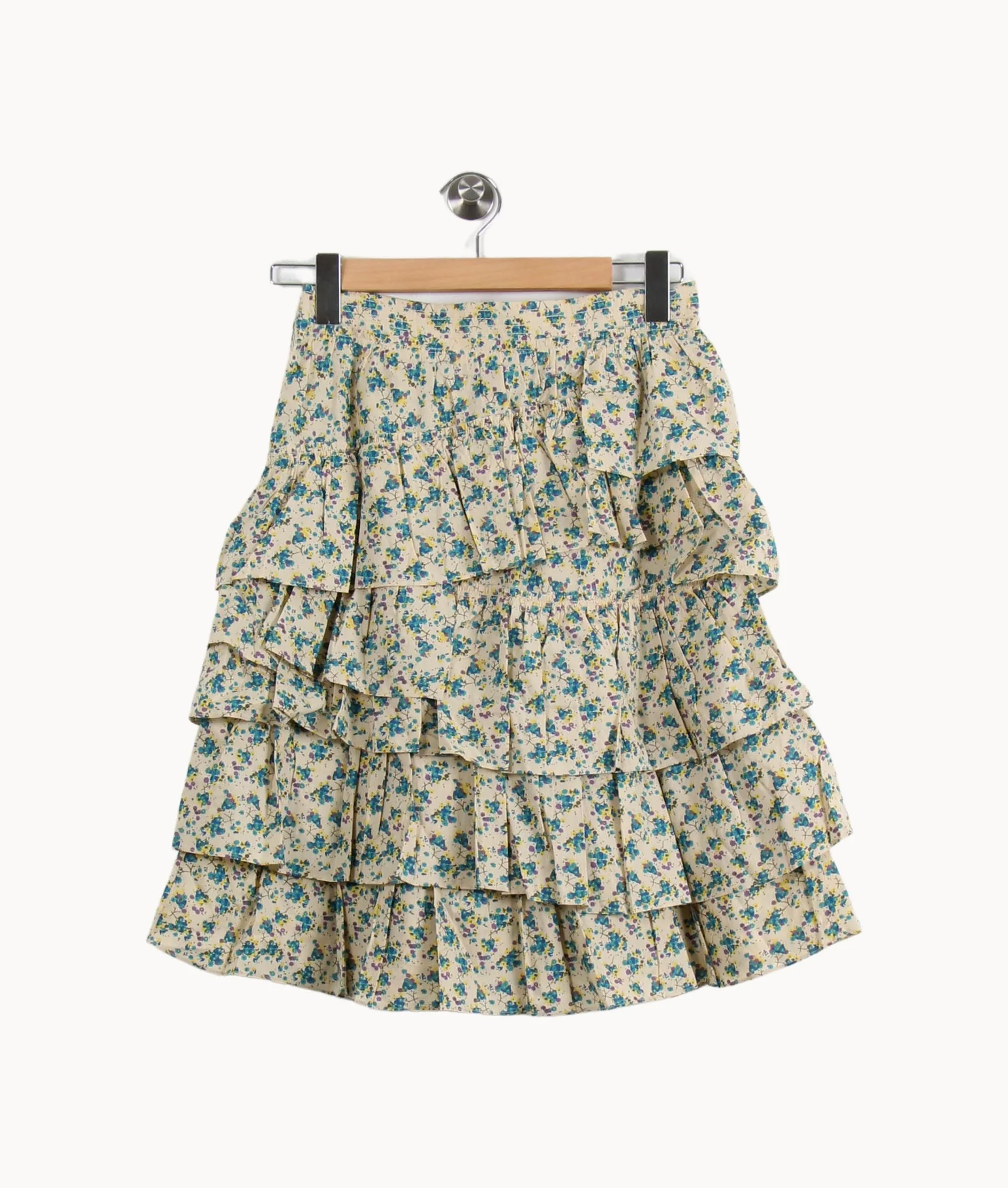 Jupe Volantée Écrue et Bleue - Taille XS/34 - Image 4