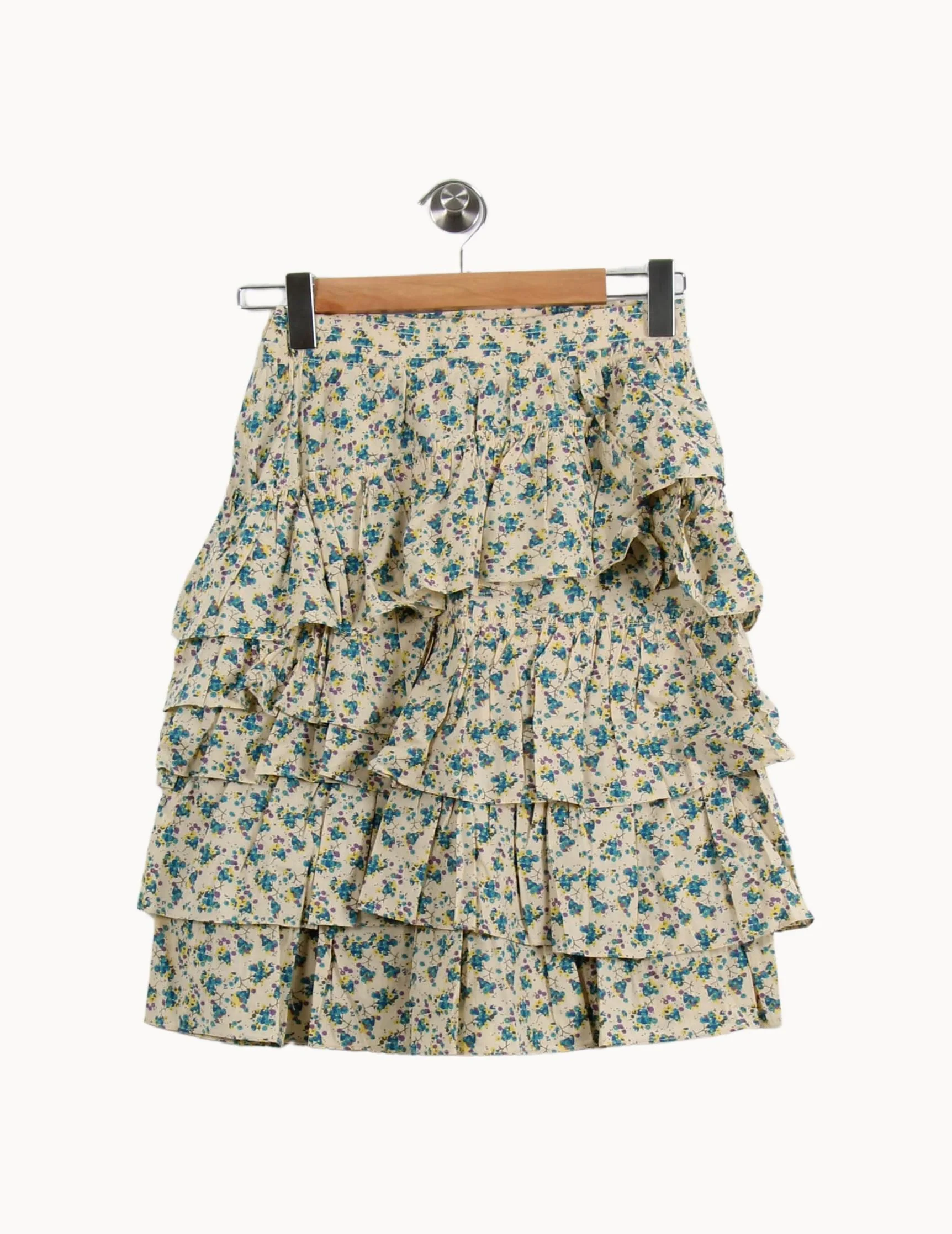 Jupe Volantée Écrue et Bleue - Taille XS/34 - Image 4