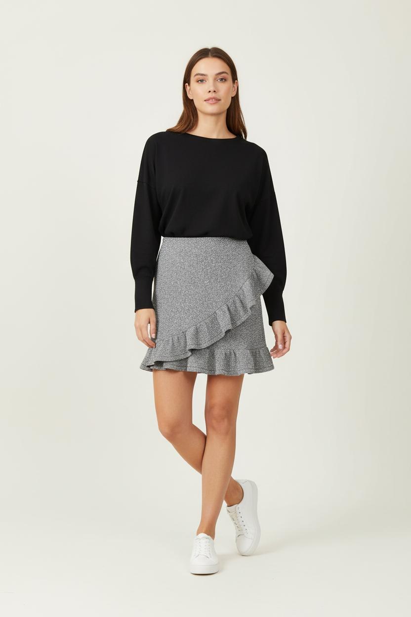 Jupe Volantée Grise - Taille S/36