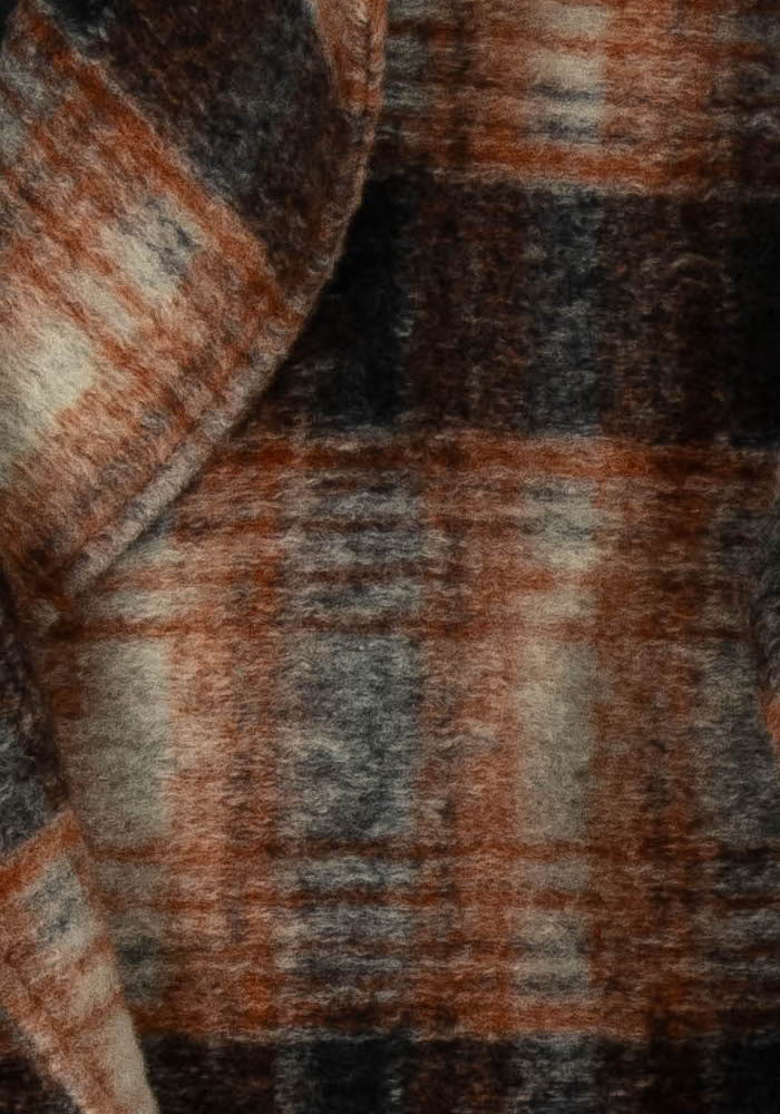 Manteau à Carreaux Marron et Gris - Taille M/38 - Image 3