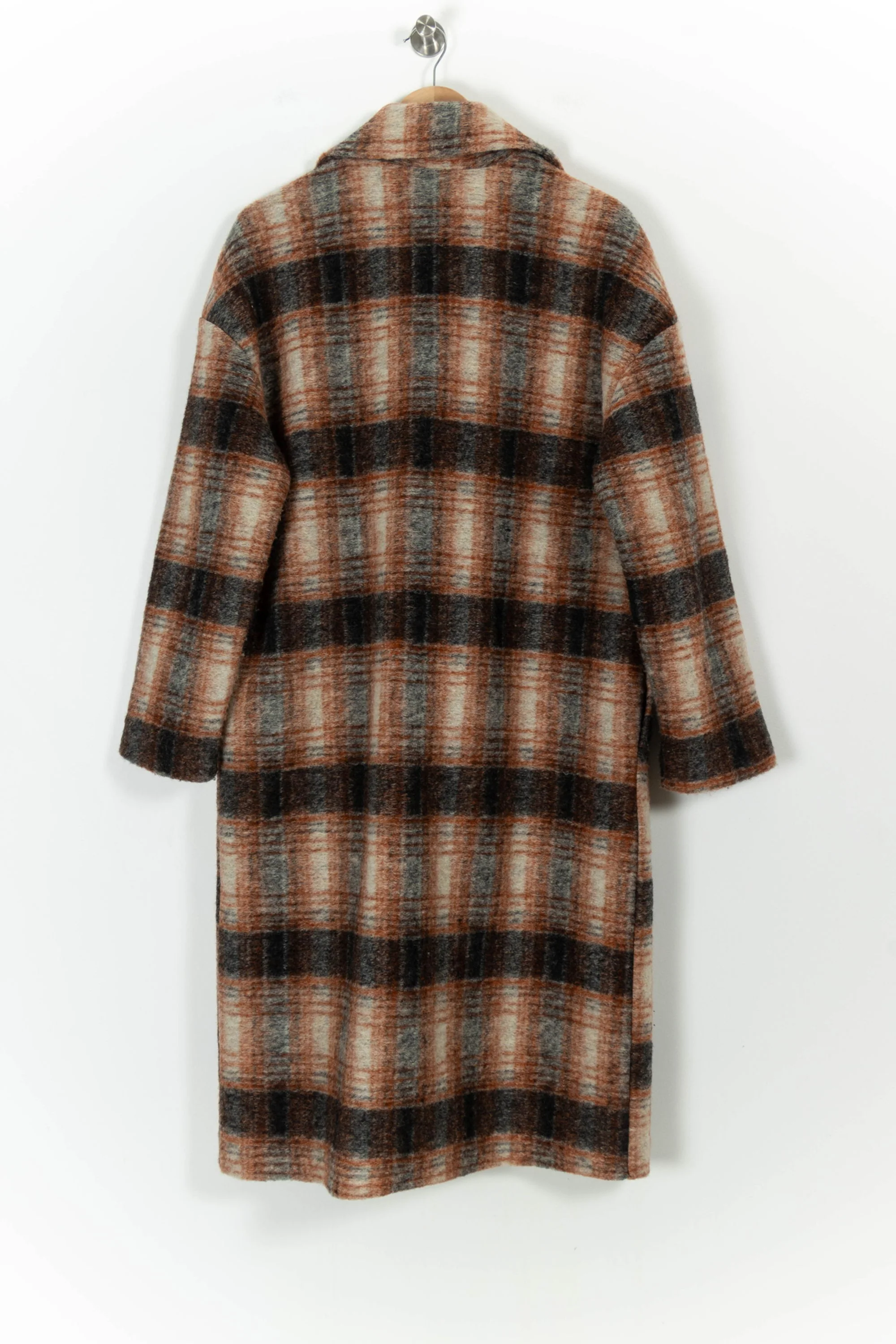 Manteau à Carreaux Marron et Gris - Taille M/38 - Image 4
