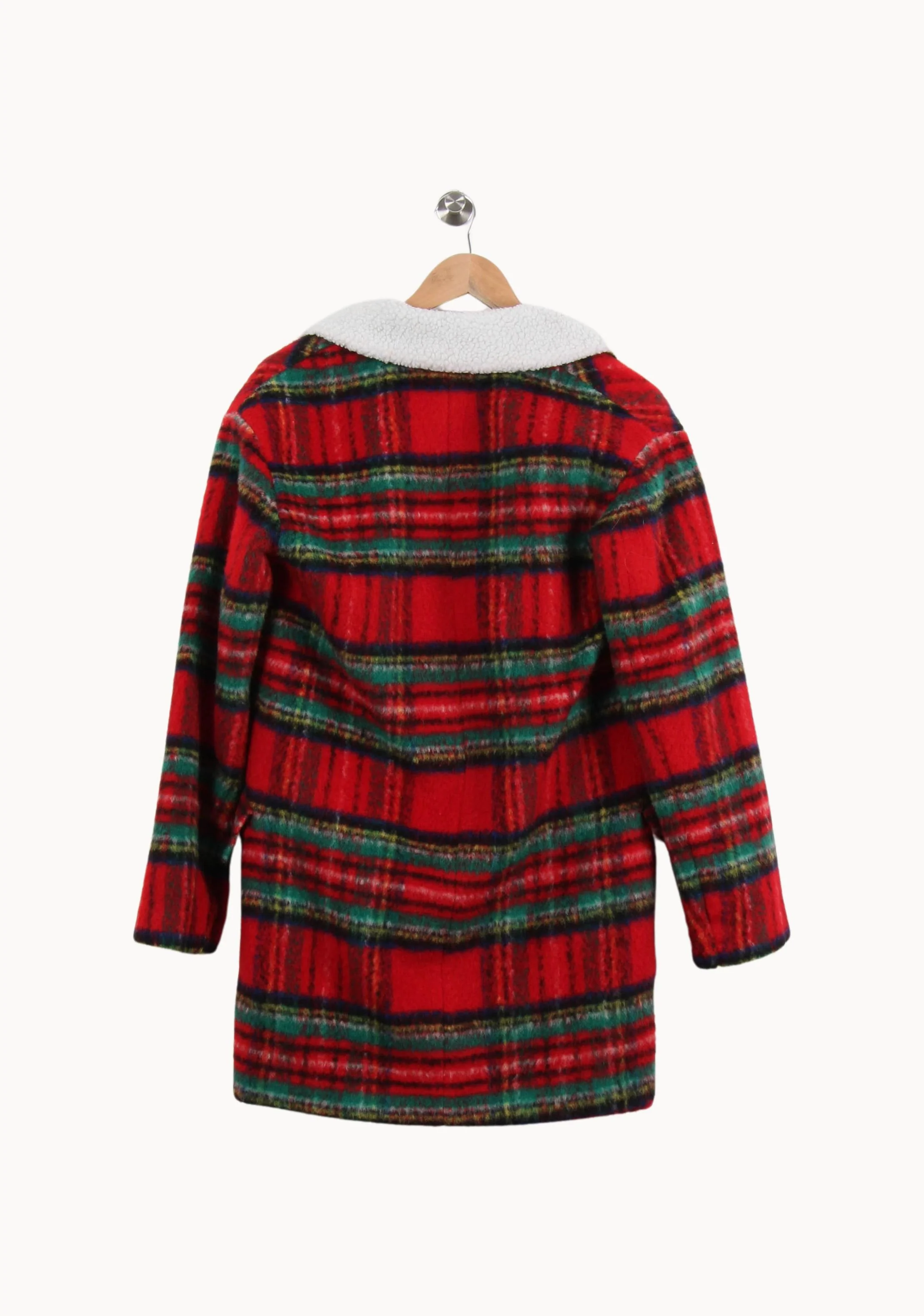 Manteau À Carreaux Rouge et Vert - Taille S/36 - Image 4