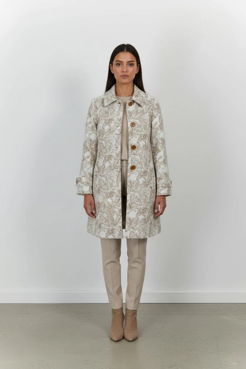 Manteau Beige et Blanc - Taille S/36