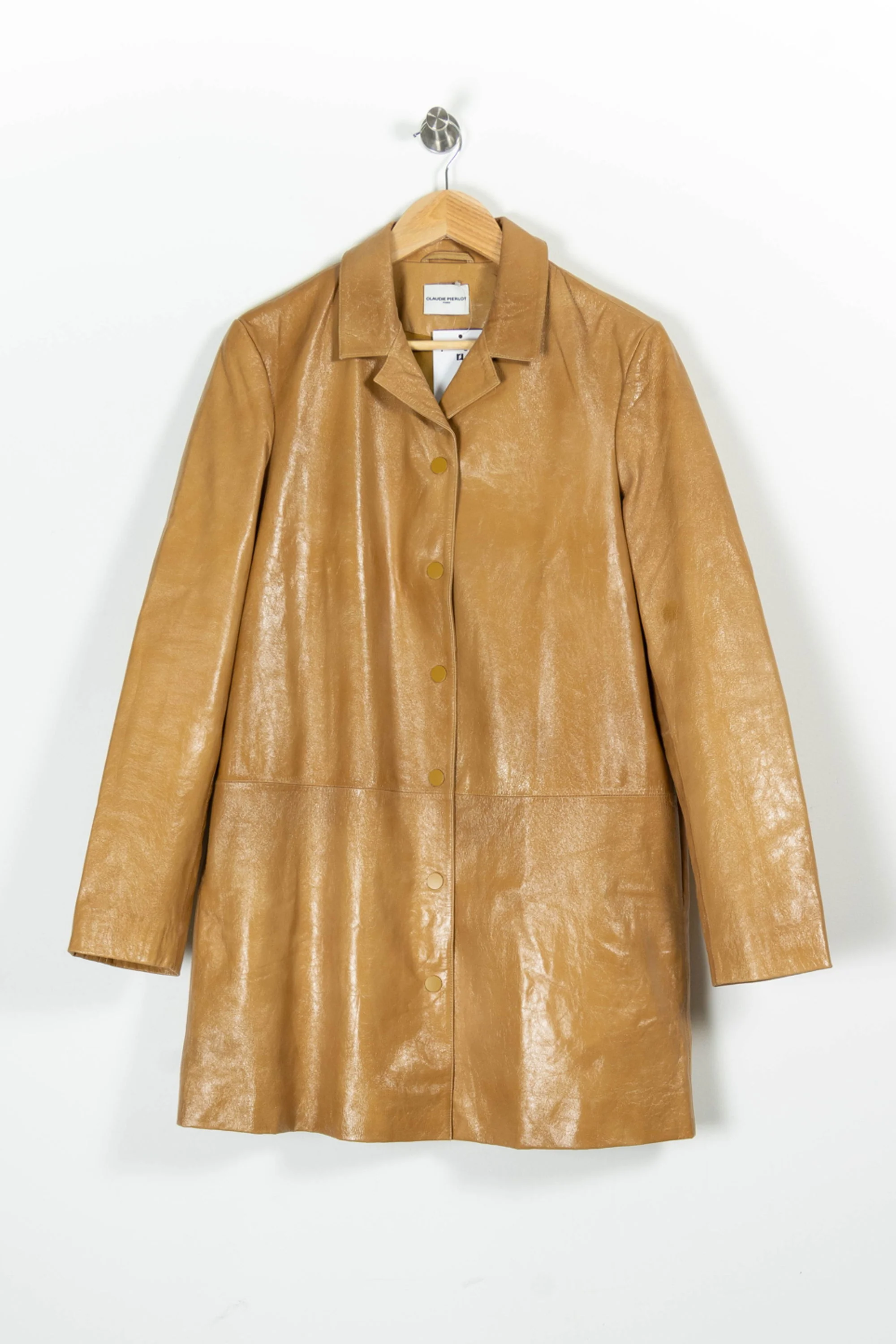 Manteau en Cuir Doré - Taille L/40 - Image 2