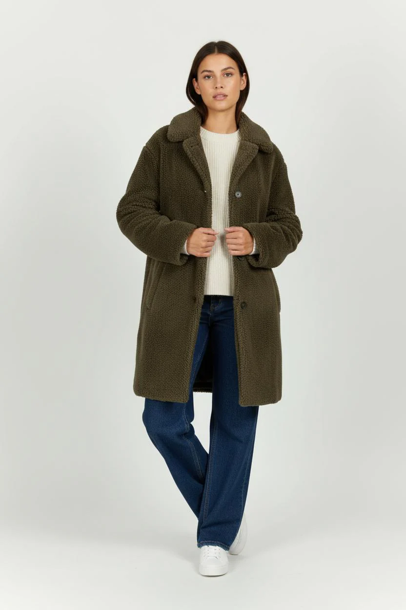 Manteau en Laine Vert - Taille M/38