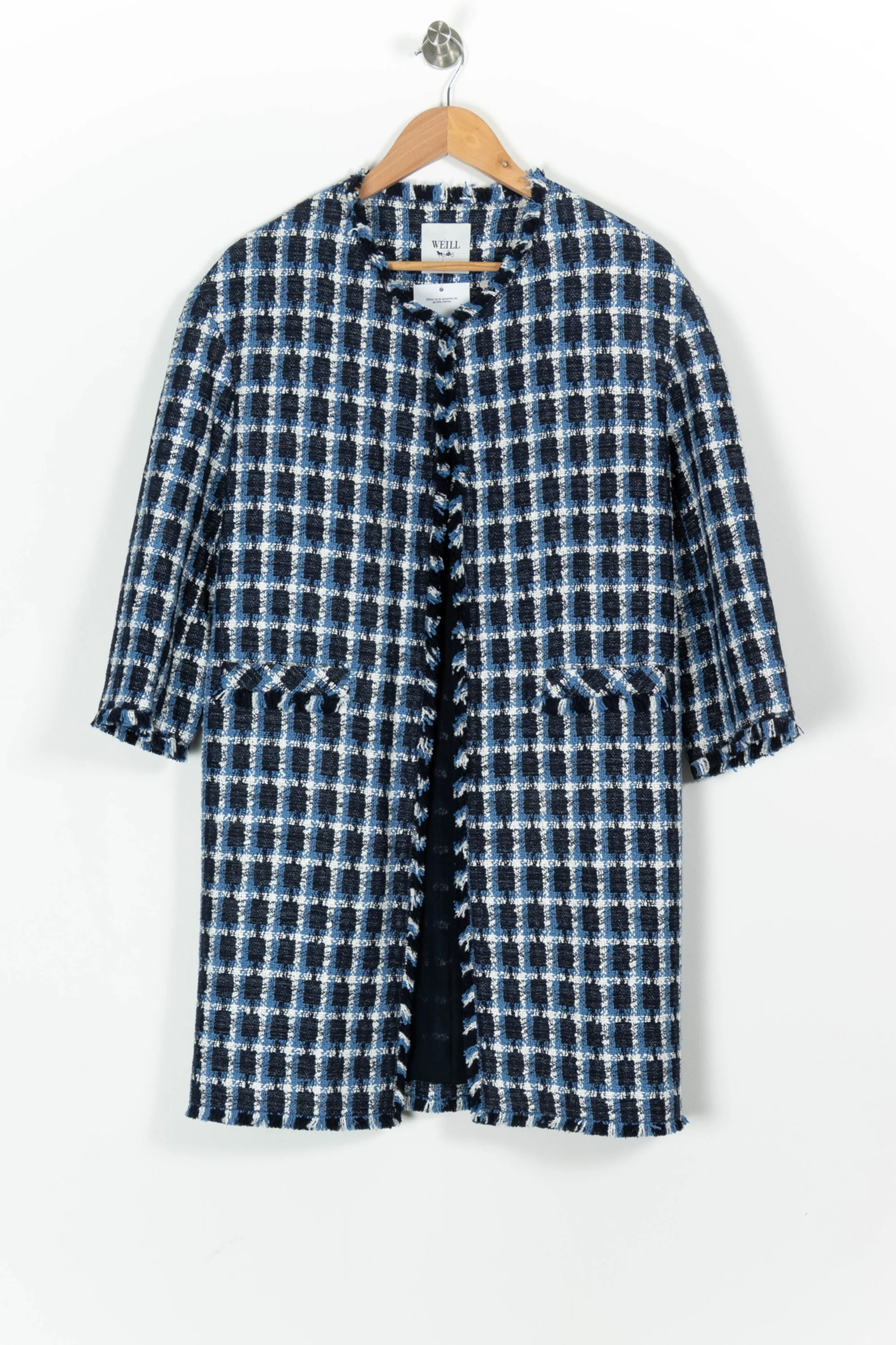 Manteau Long Bleu et Blanc - Taille M/38 - Image 2