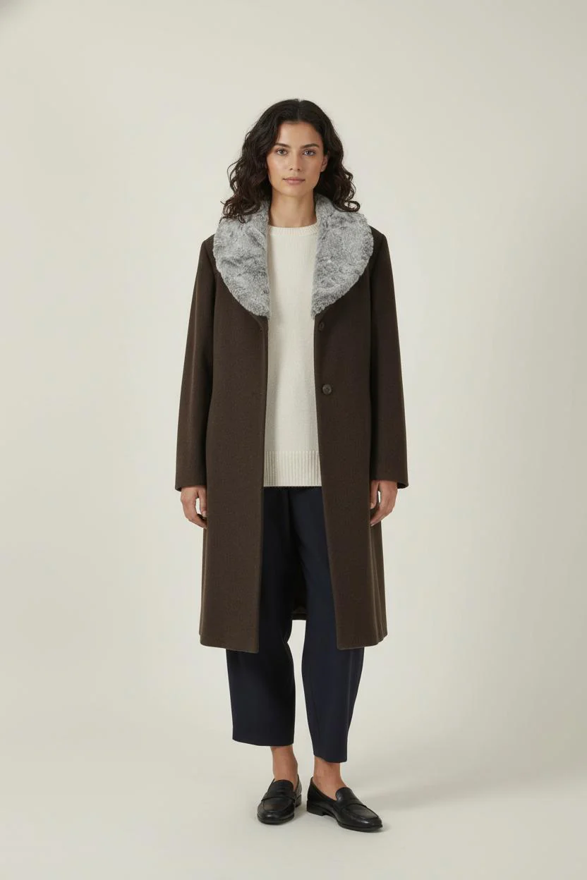 Manteau Marron et Gris - Taille XL/42