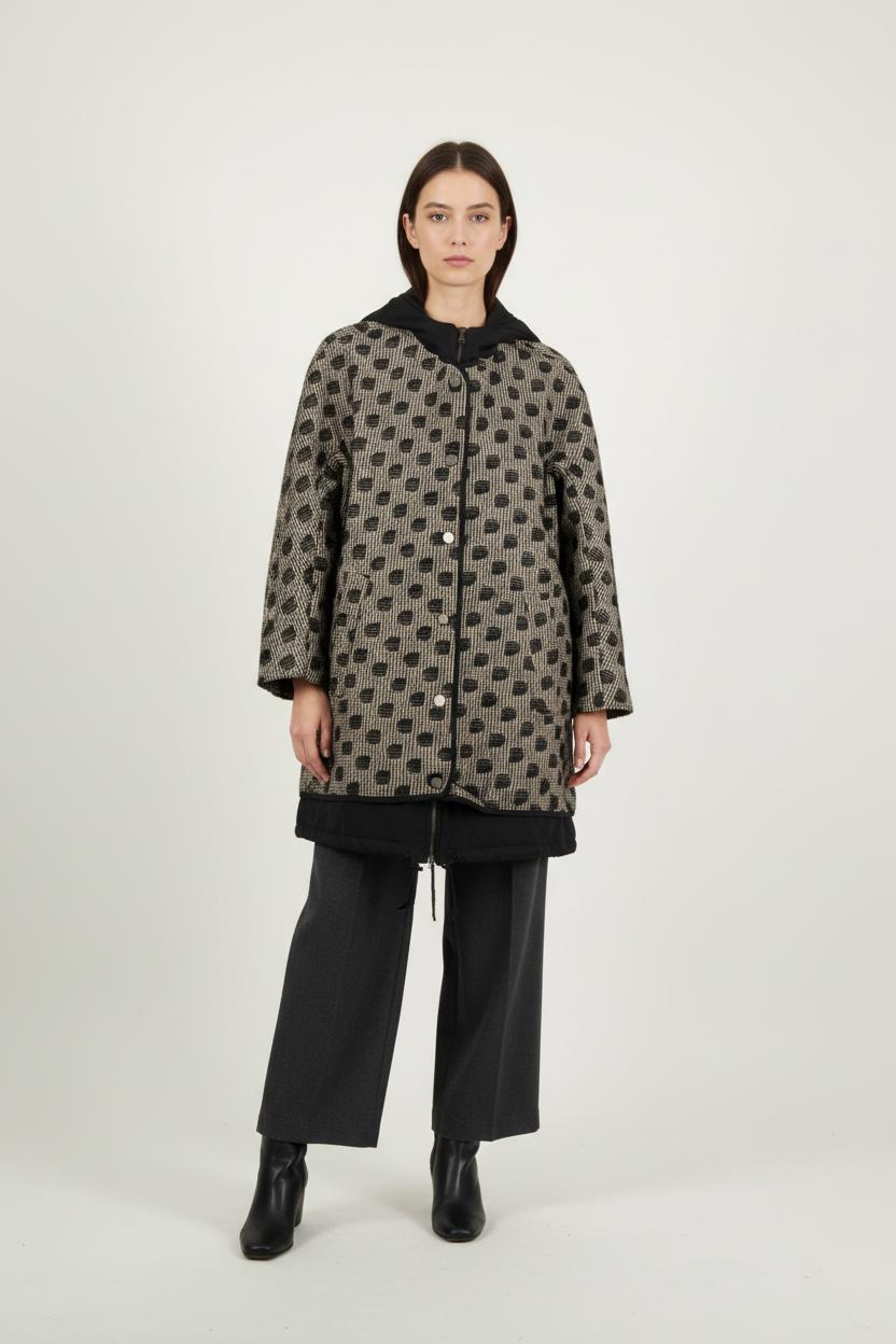 Manteau Noir et Beige - Taille M/38