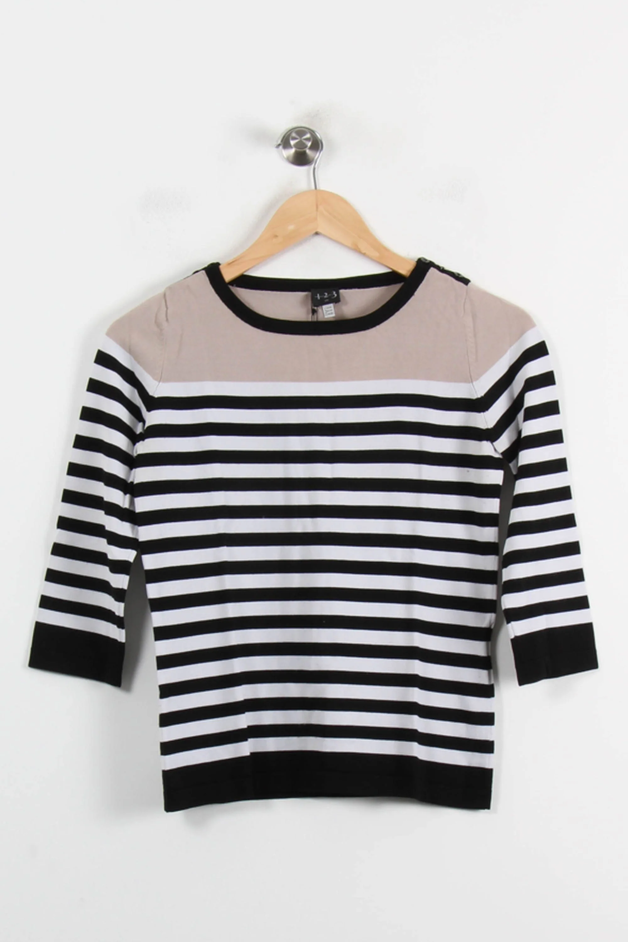 Marinière Beige et Noire - Taille S/36 - Image 2