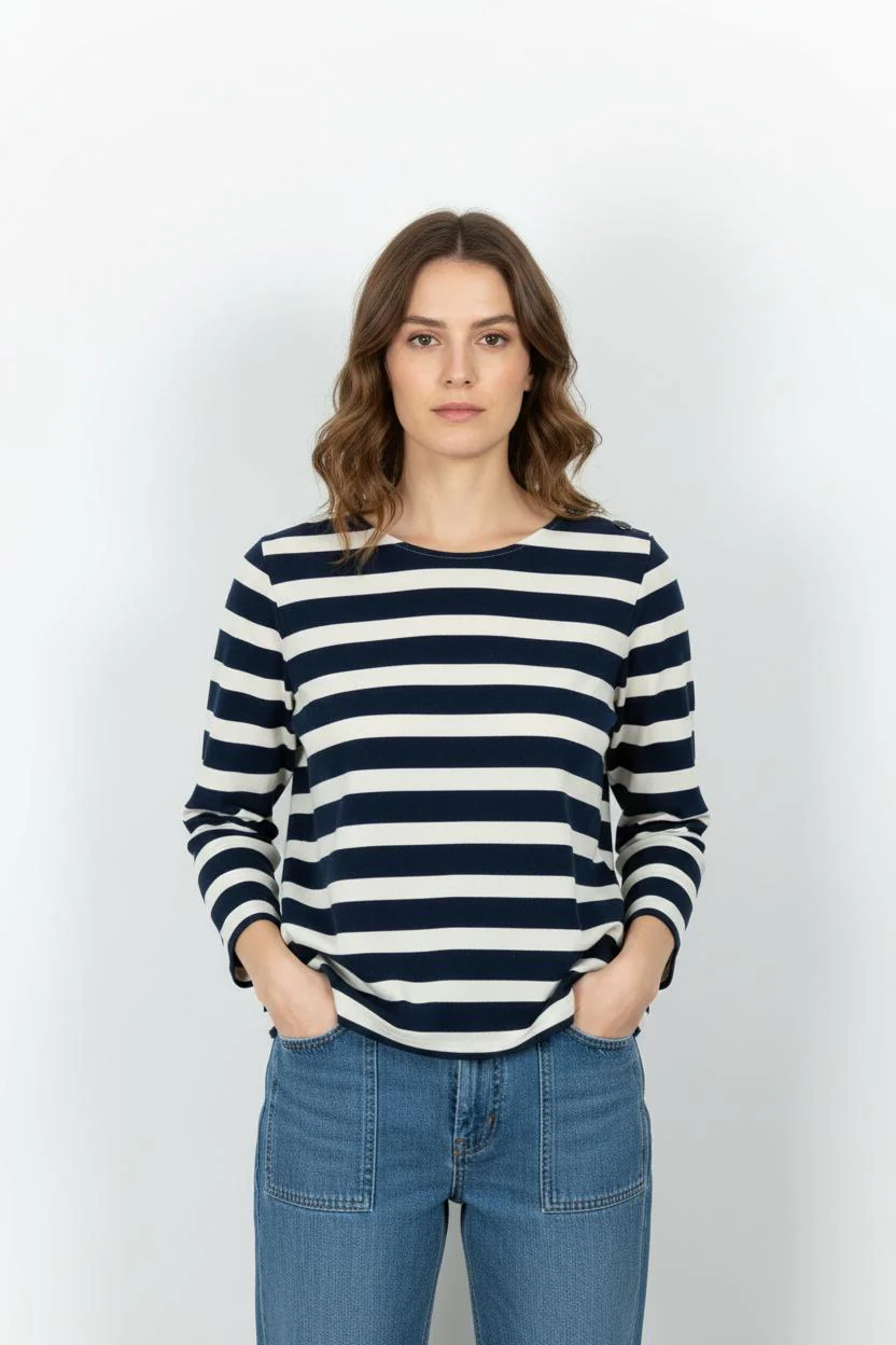 Marinière Marine et Blanche - Taille L/40