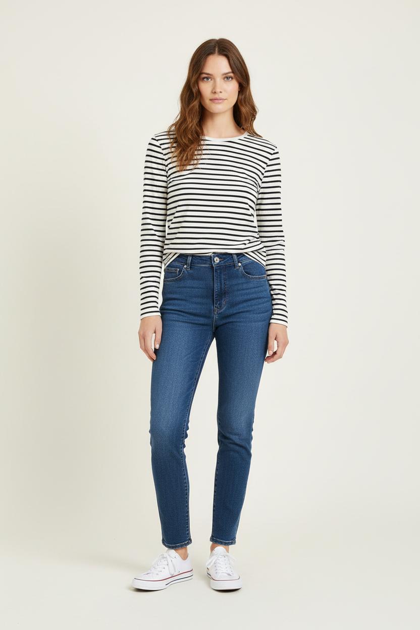 Marinière Noir et Blanc - Taille M/38