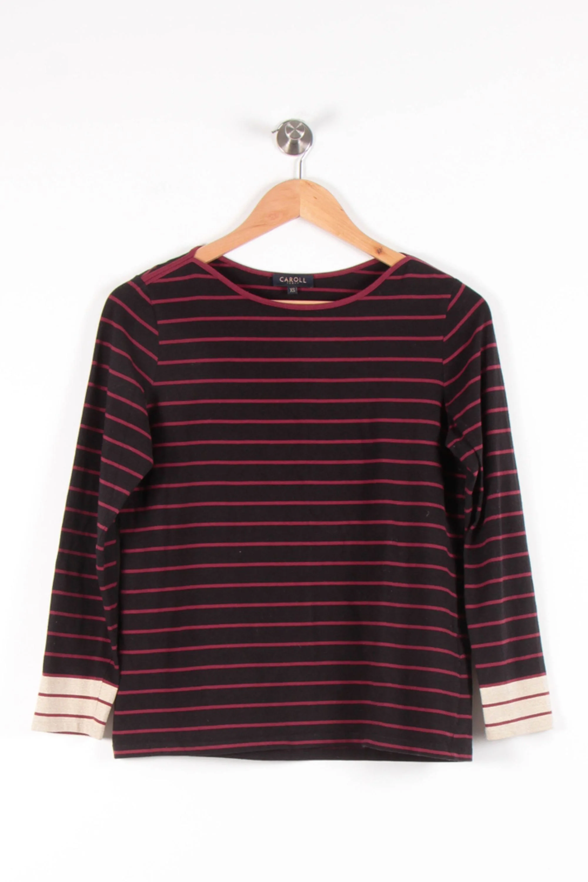 Marinière Noire et Bordeaux - Taille XS/34 - Image 2