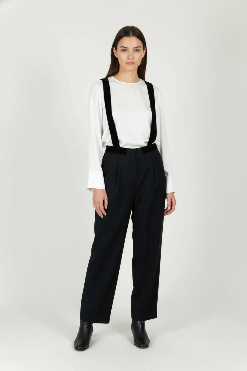 Pantalon À Bretelles Bleu - Taille S/36