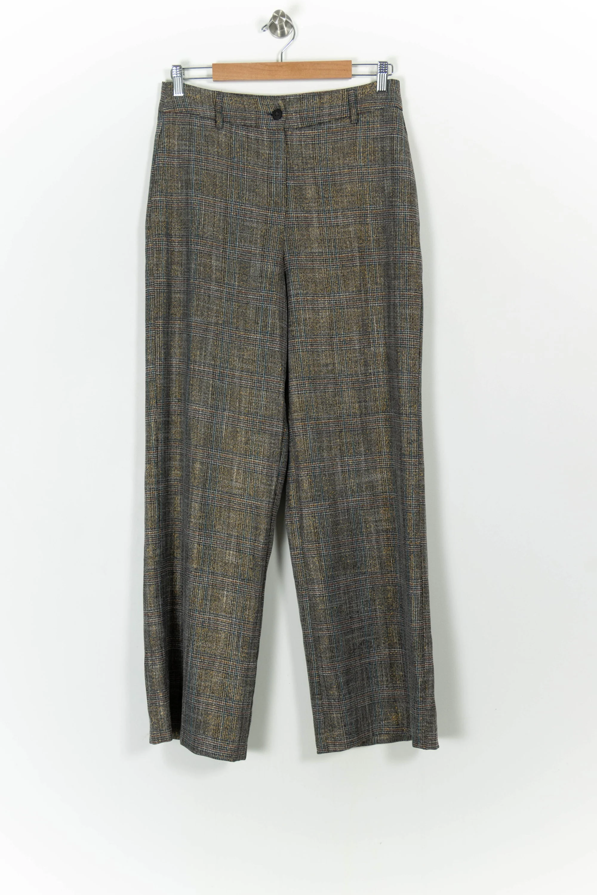 Pantalon À Carreaux Beige et Gris - Taille L/40 - Image 2