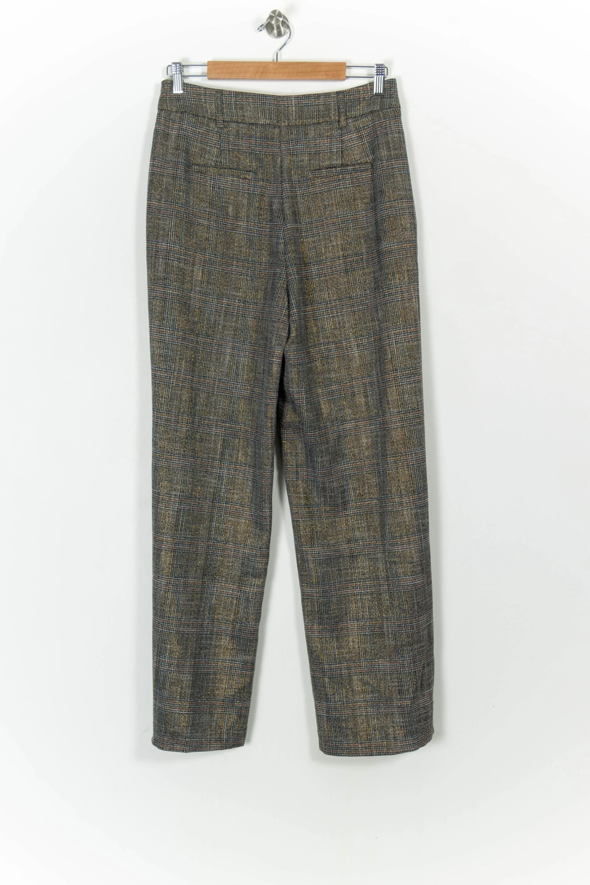 Pantalon À Carreaux Beige et Gris - Taille L/40 - Image 4