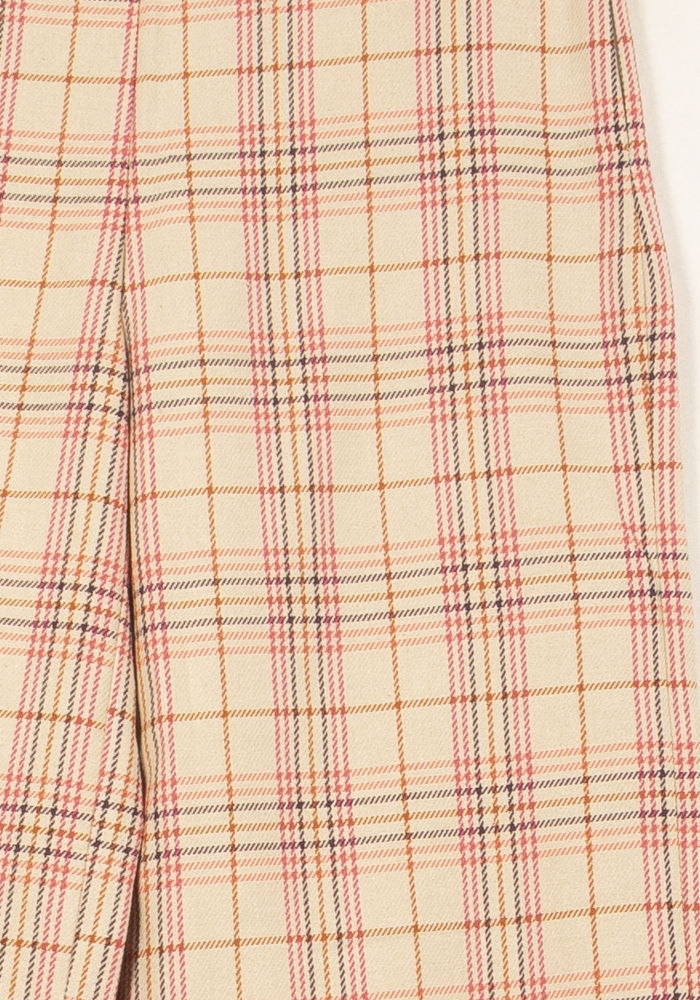 Pantalon À Carreaux Beige et Rose - Taille M/38 - Image 3