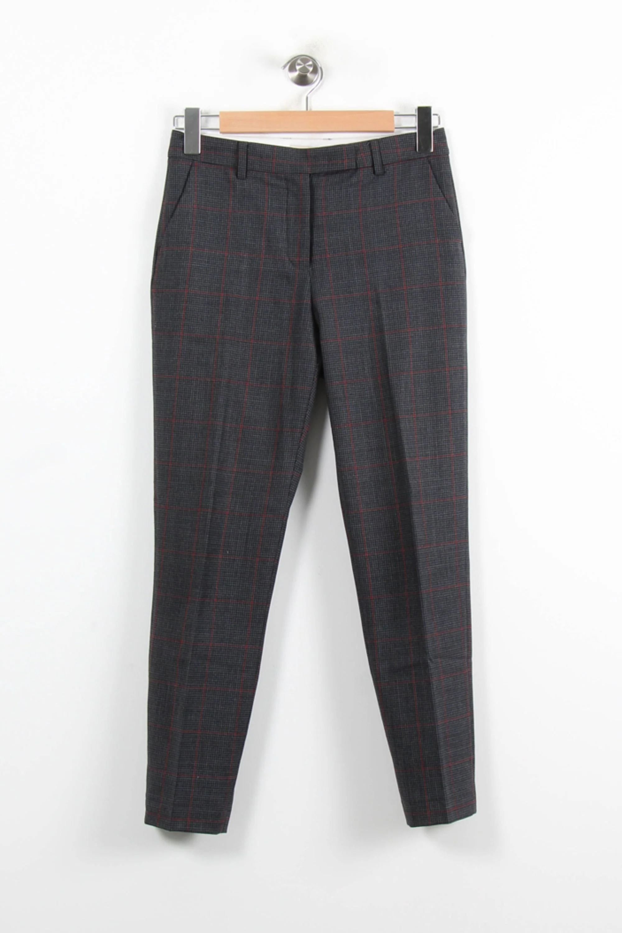 Pantalon À Carreaux Gris et Rouge - Taille XS/34 - Image 2