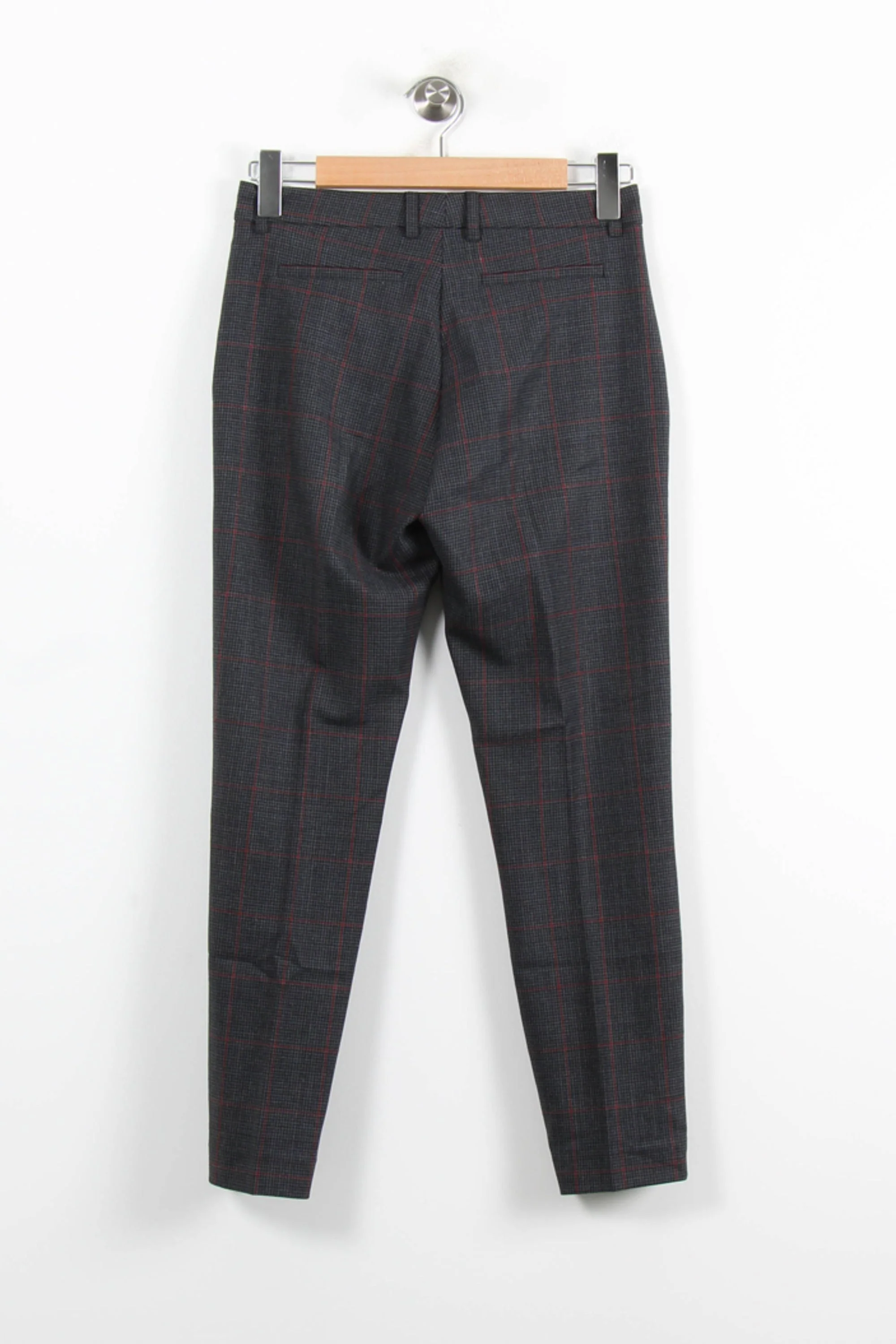 Pantalon À Carreaux Gris et Rouge - Taille XS/34 - Image 4