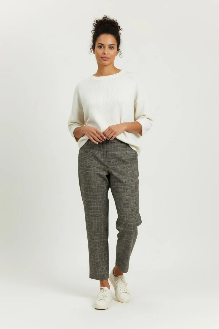 Pantalon Carreaux Beige et Marron - Taille XL/42
