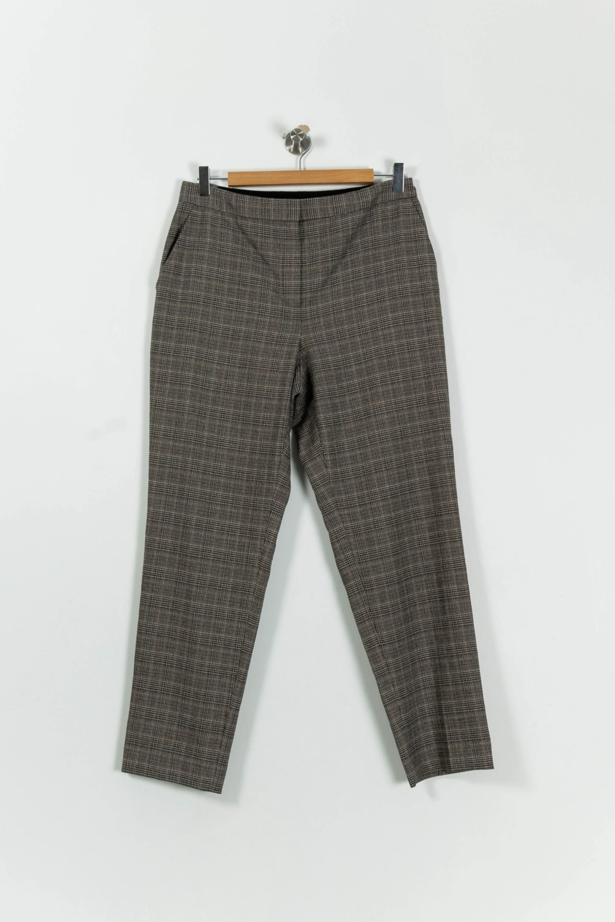 Pantalon Carreaux Beige et Marron - Taille XL/42 - Image 2