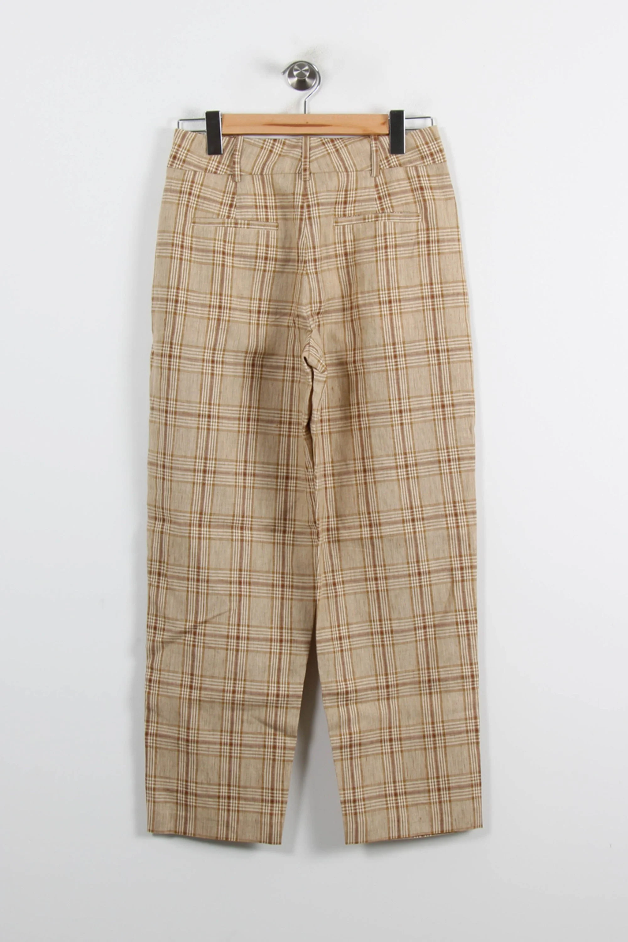 Pantalon Carreaux Beiges - Taille S/36 - Image 4