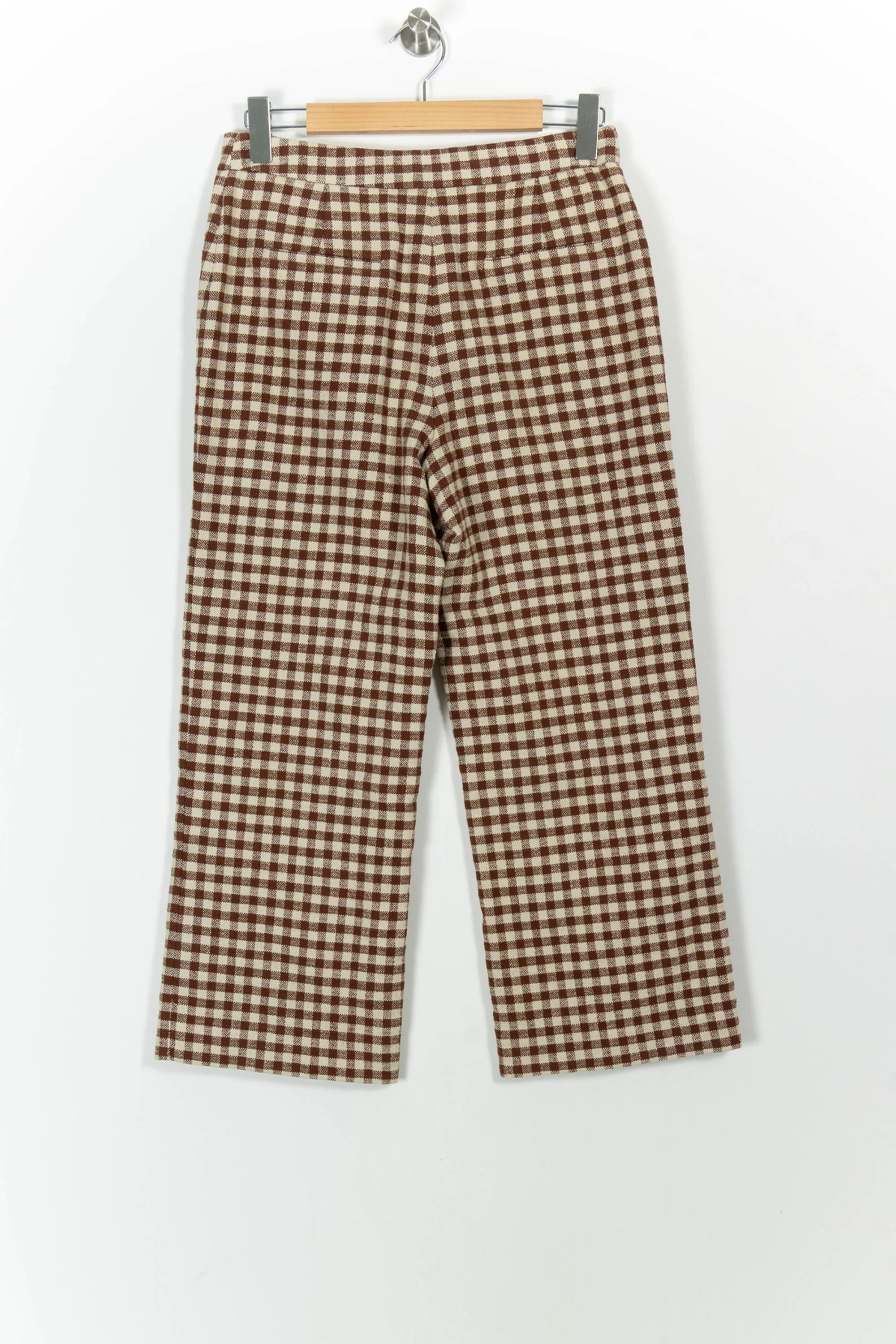 Pantalon Carreaux Marron et Beige - Taille M/38 - Image 4