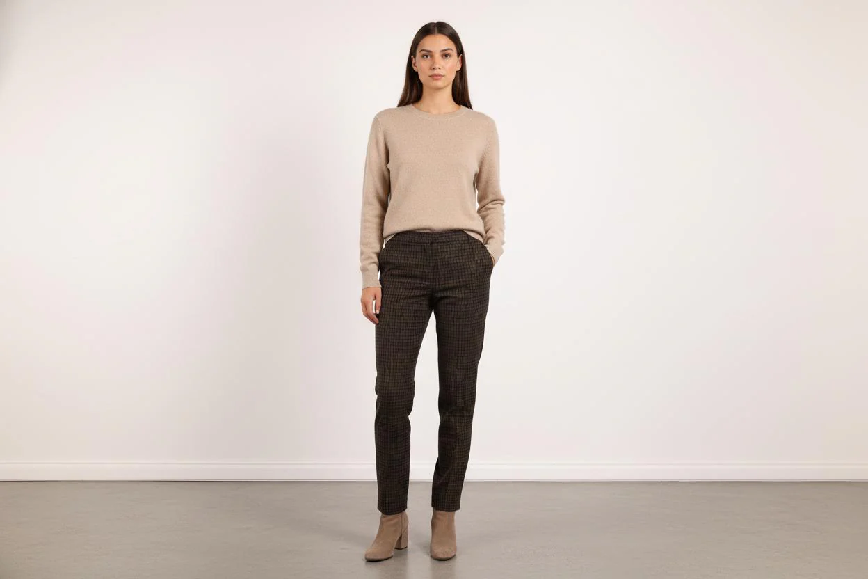 Pantalon Carreaux Marron et Noir - Taille S/36