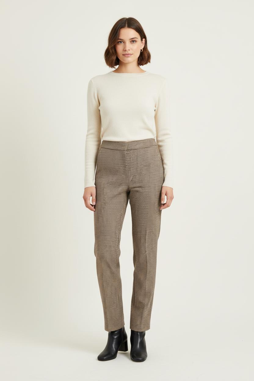 Pantalon Carreaux Marron et Noir - Taille XS/34