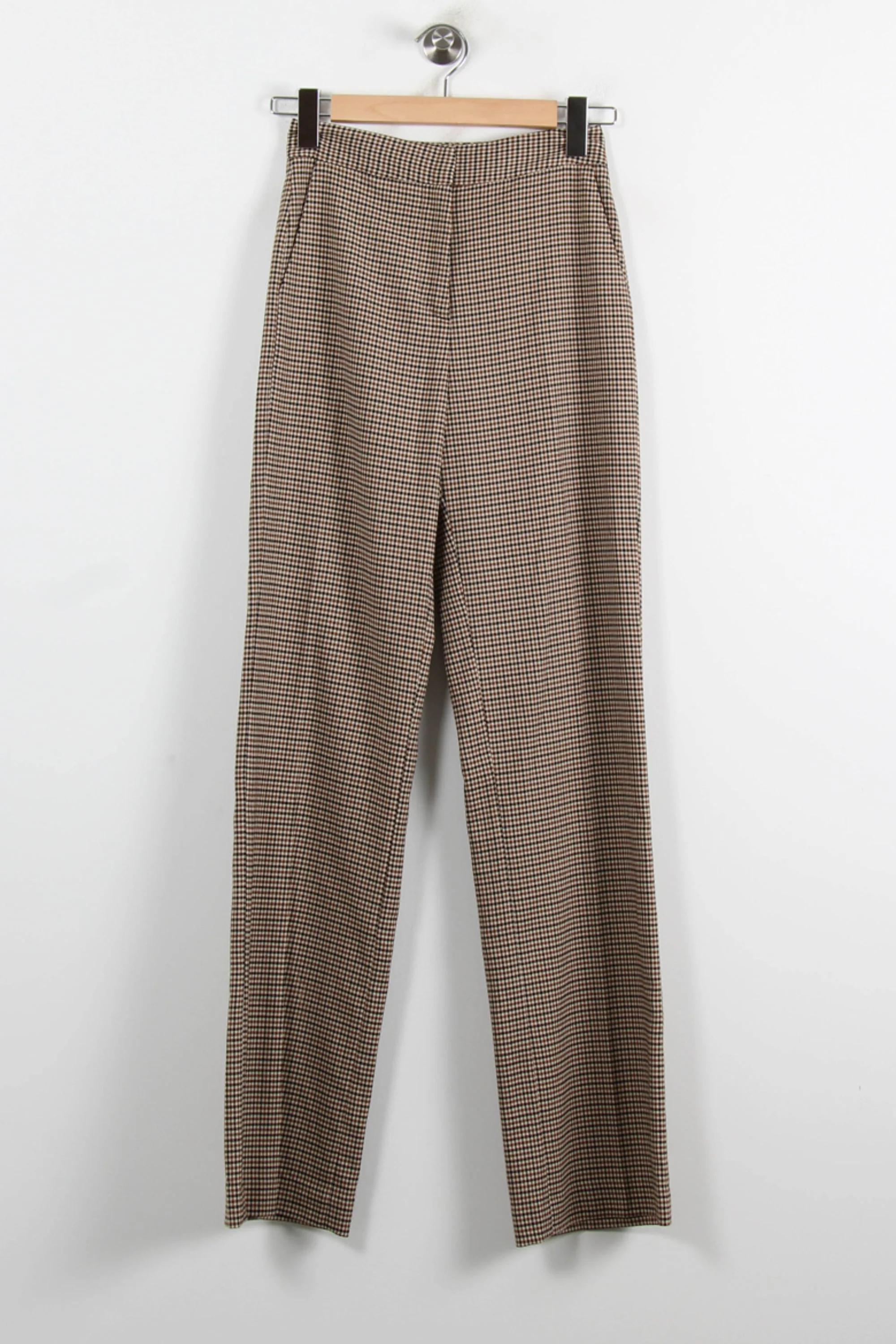 Pantalon Carreaux Marron et Noir - Taille XS/34 - Image 2