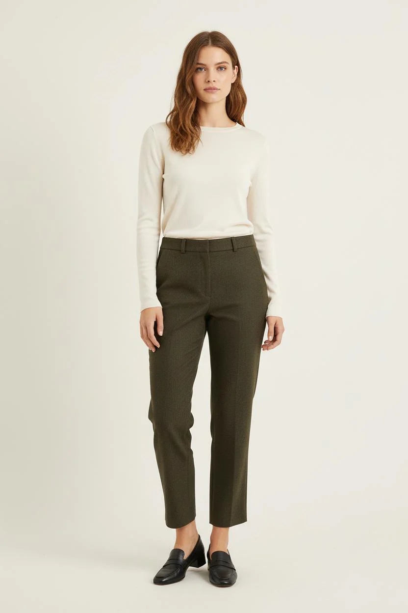 Pantalon Droit Vert - Taille S/36