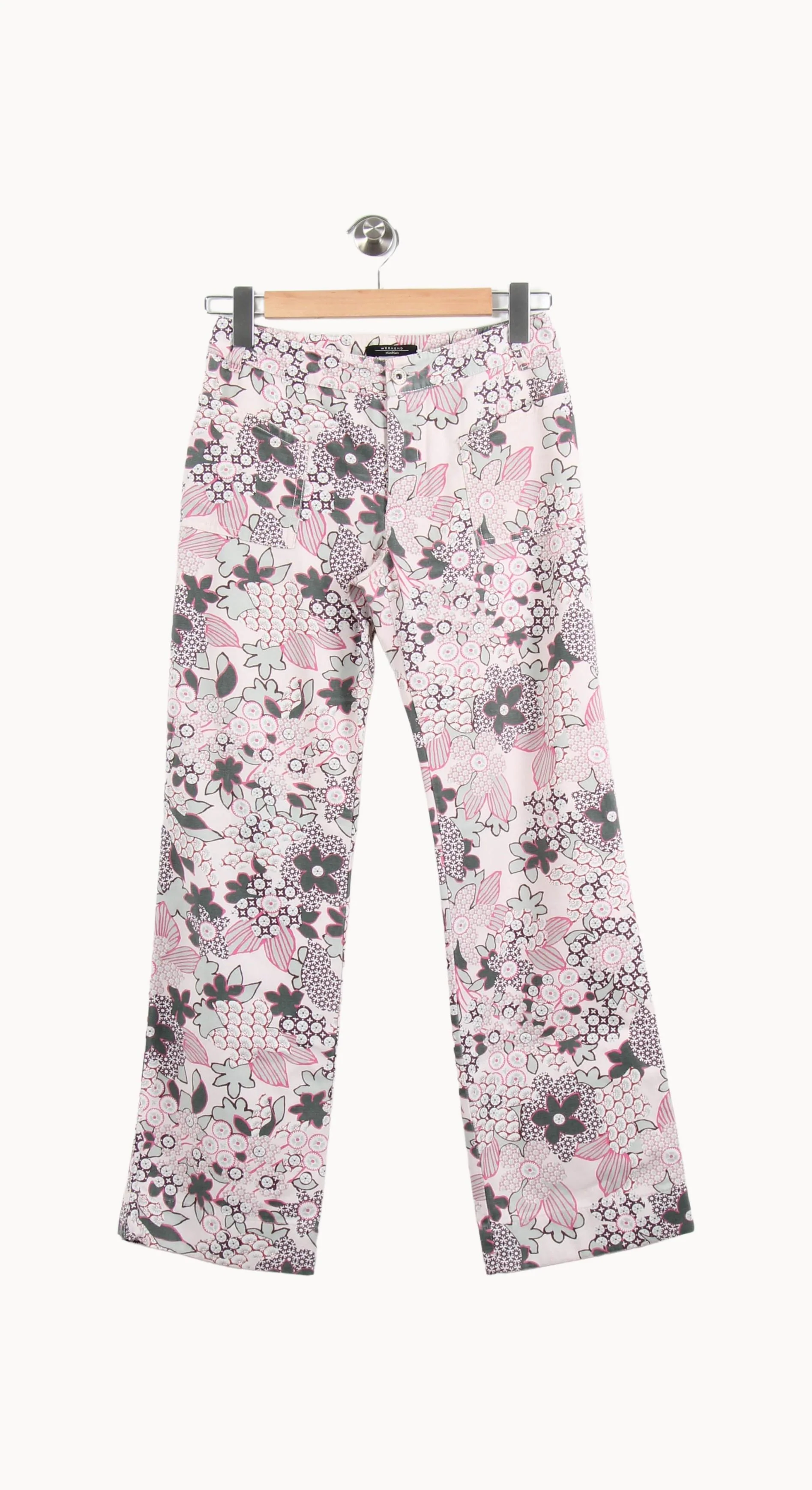 Pantalon Évasé Rose et Noir - Taille XS/34 - Image 2