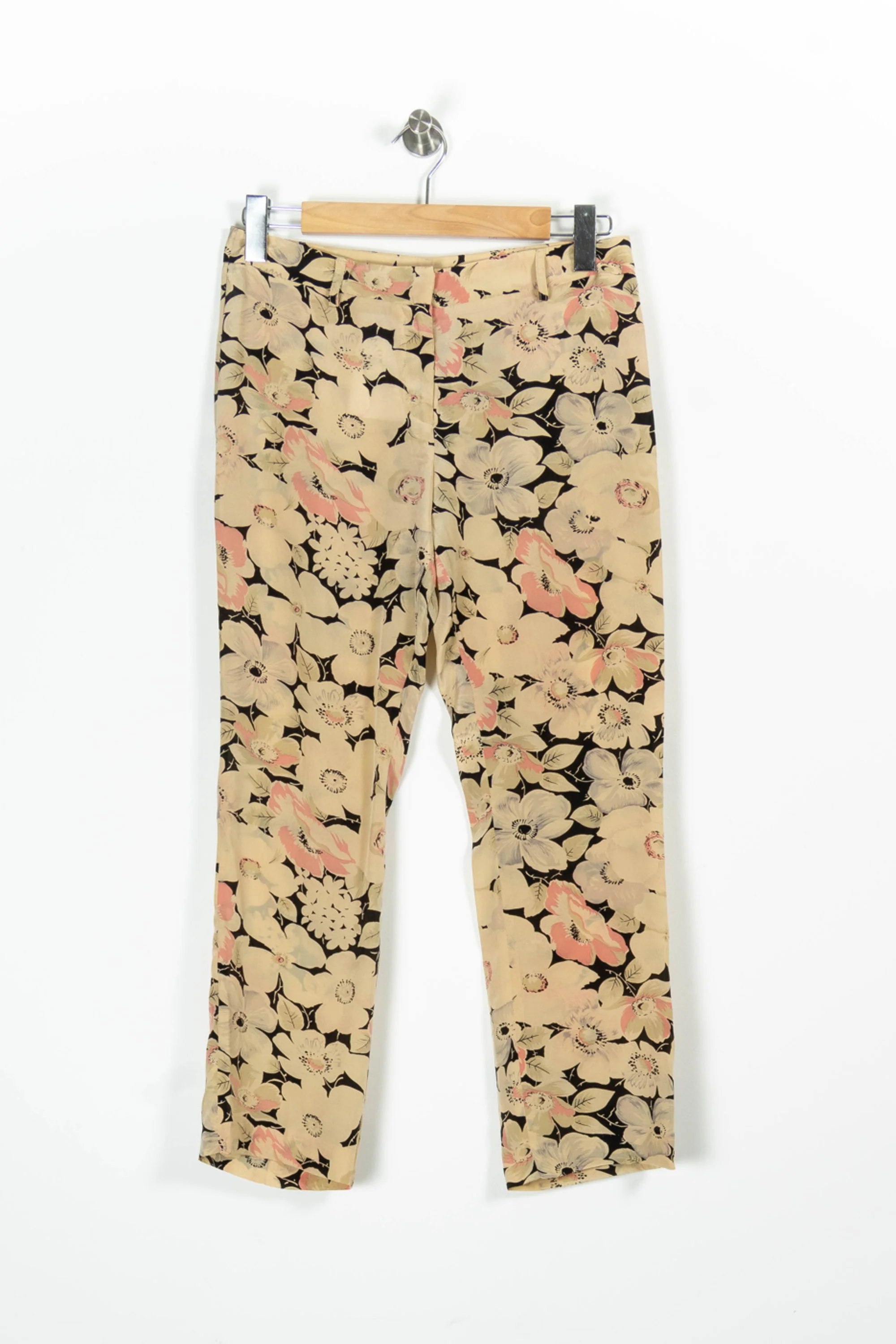 Pantalon Fleuri Beige et Noir - Taille M/38 - Image 2