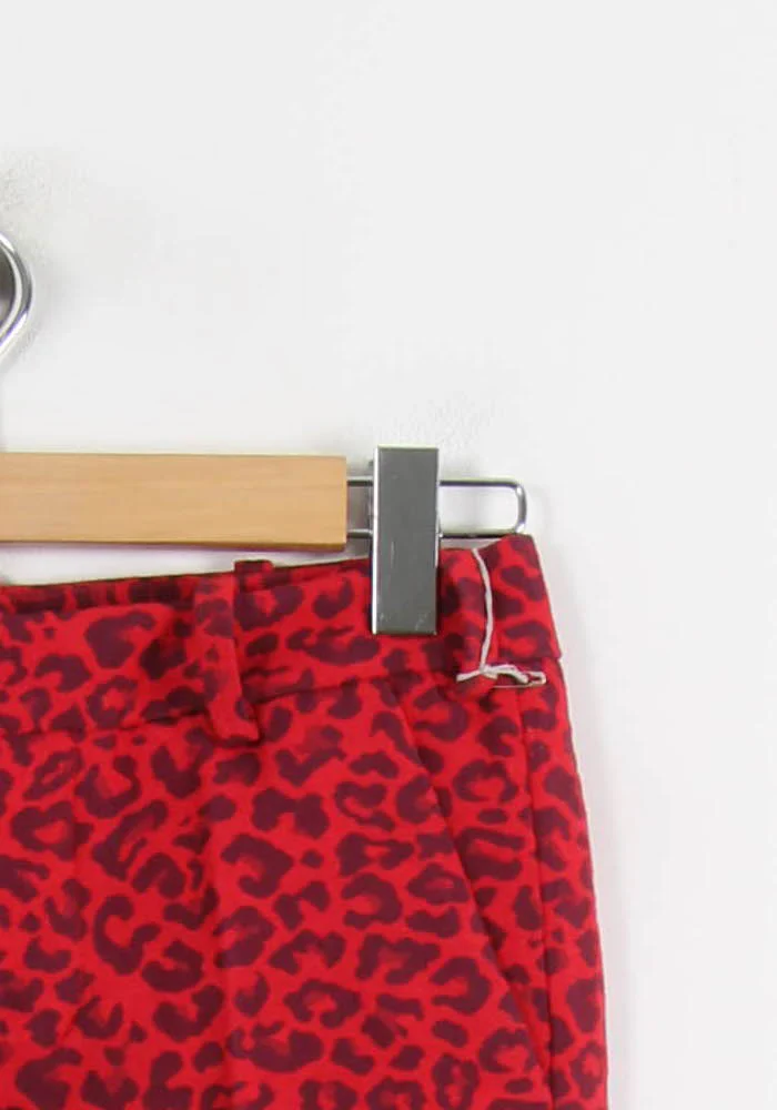 Pantalon Imprimé Léopard Rouge et Noir - Taille XS/34 - Image 3