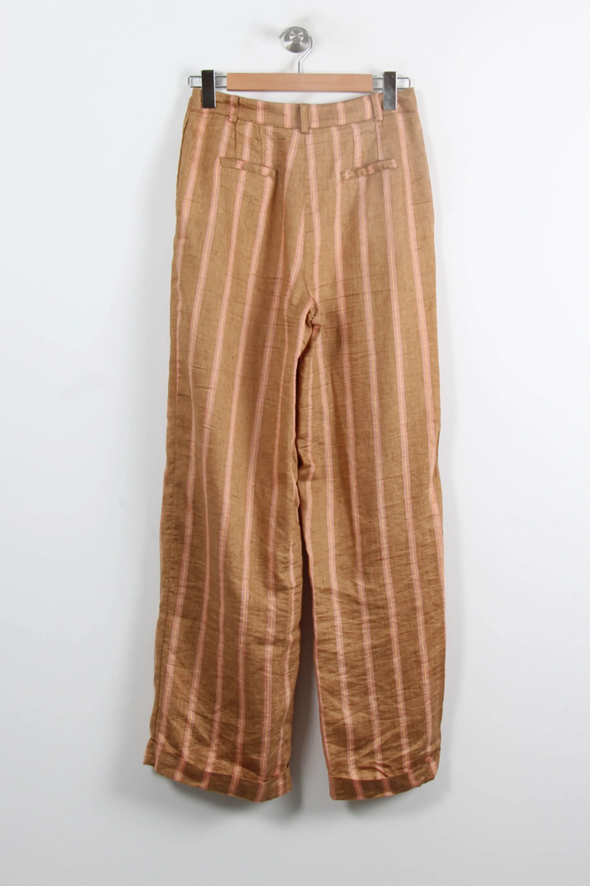 Pantalon Large Beige et Rose - Taille M/38 - Image 4
