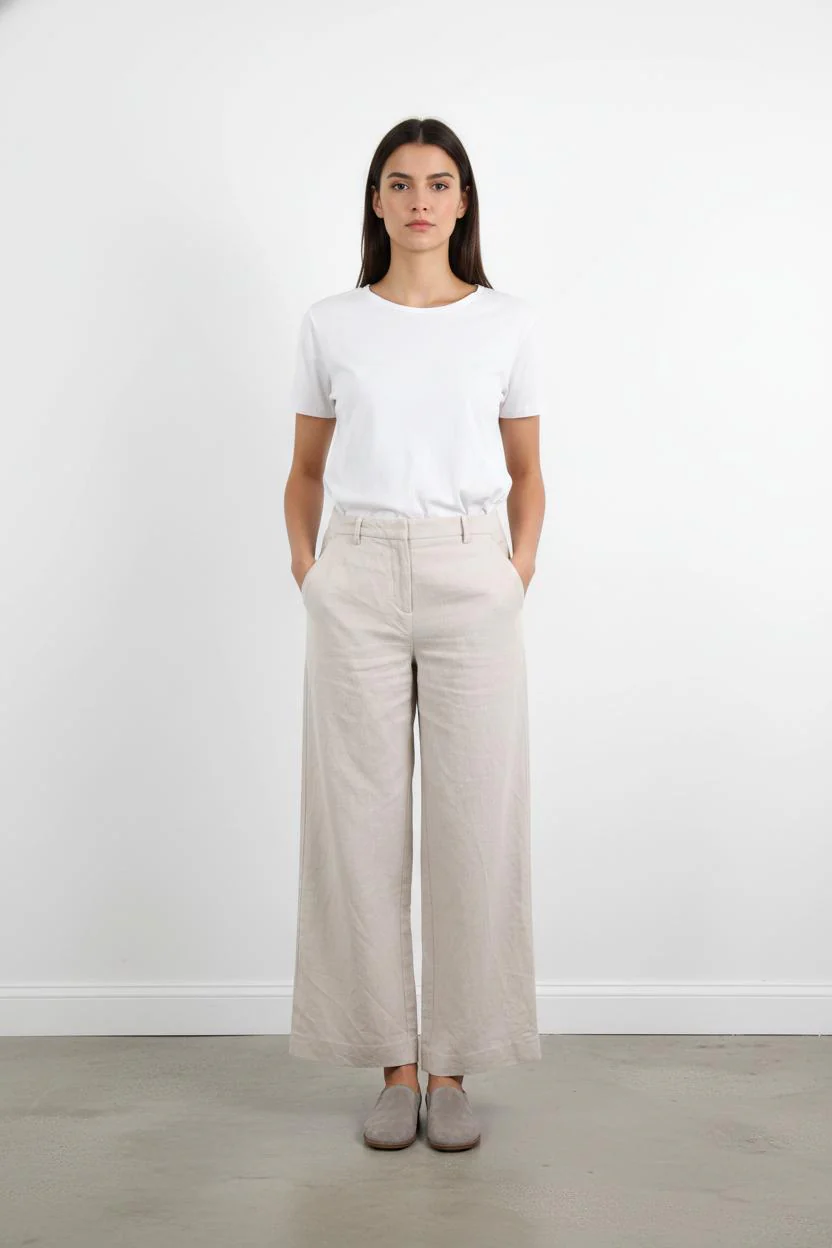 Pantalon Large Beige - Taille L/40