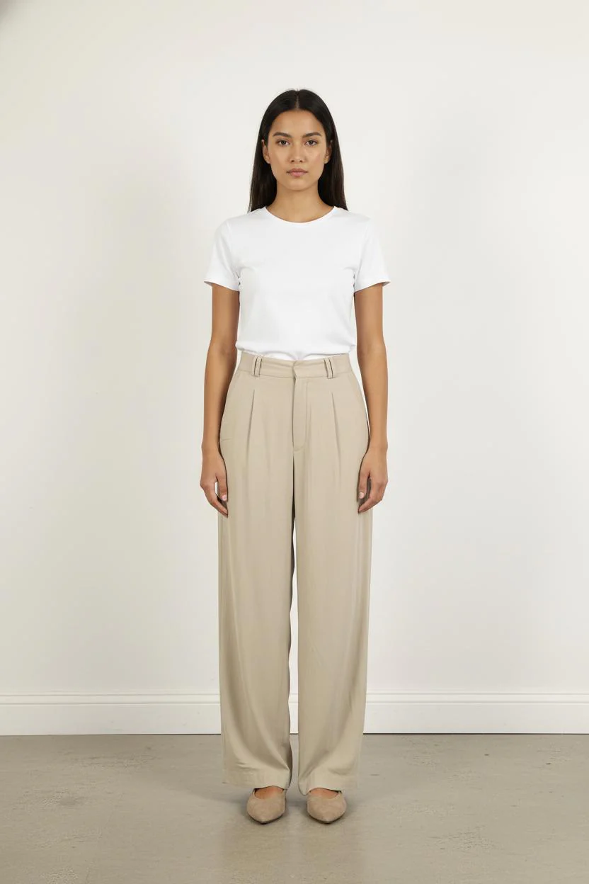 Pantalon Large Beige - Taille S/36