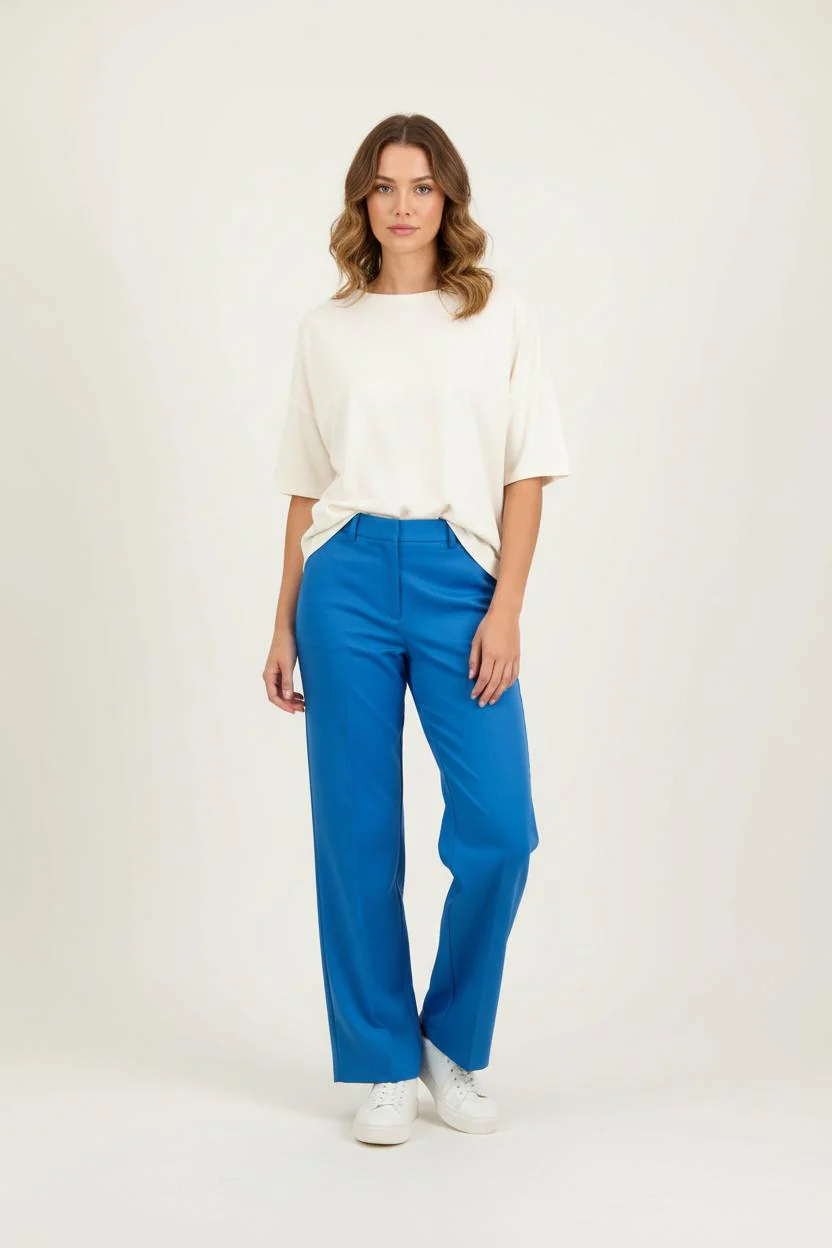 Pantalon Large Bleu et Blanc - Taille S/36
