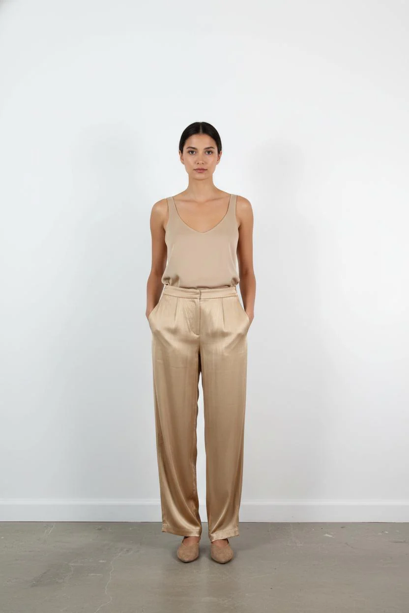 Pantalon Large Doré - Taille L/40