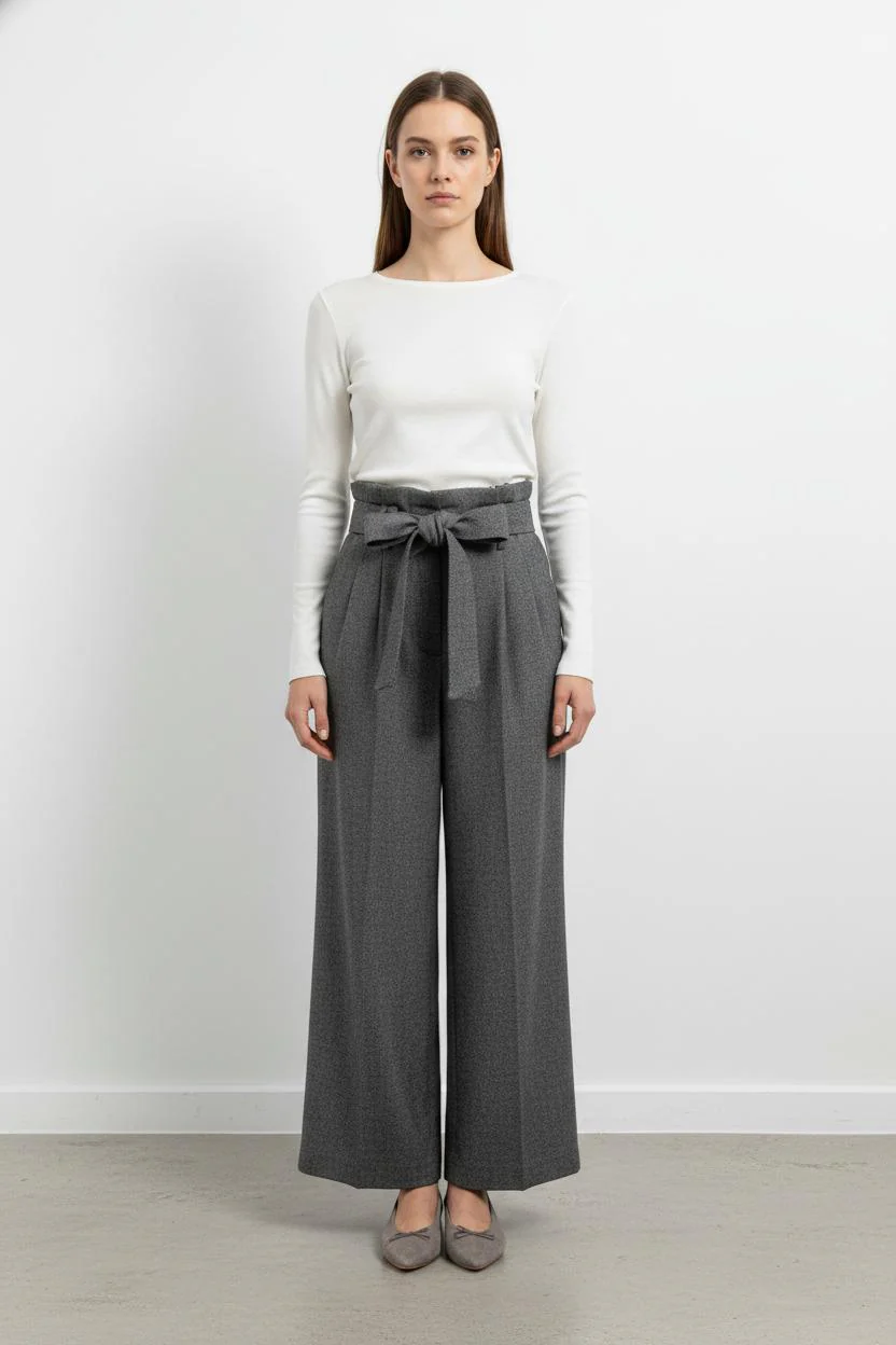 Pantalon Large Gris - Taille XS/34