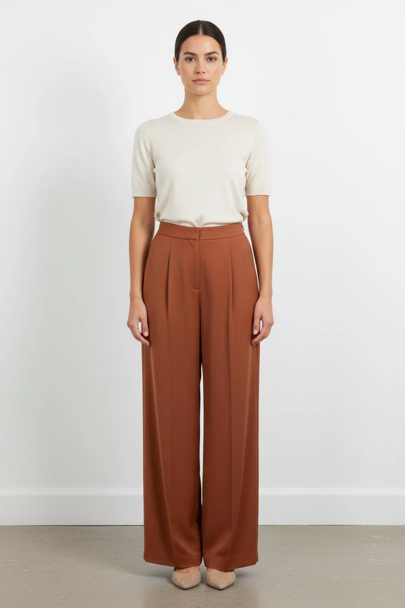 Pantalon Large Marron - Taille M/38
