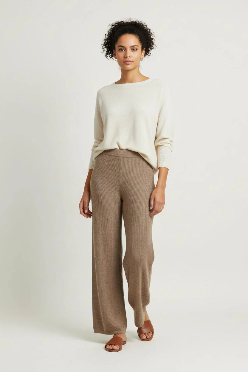 Pantalon Large Marron - Taille S/36
