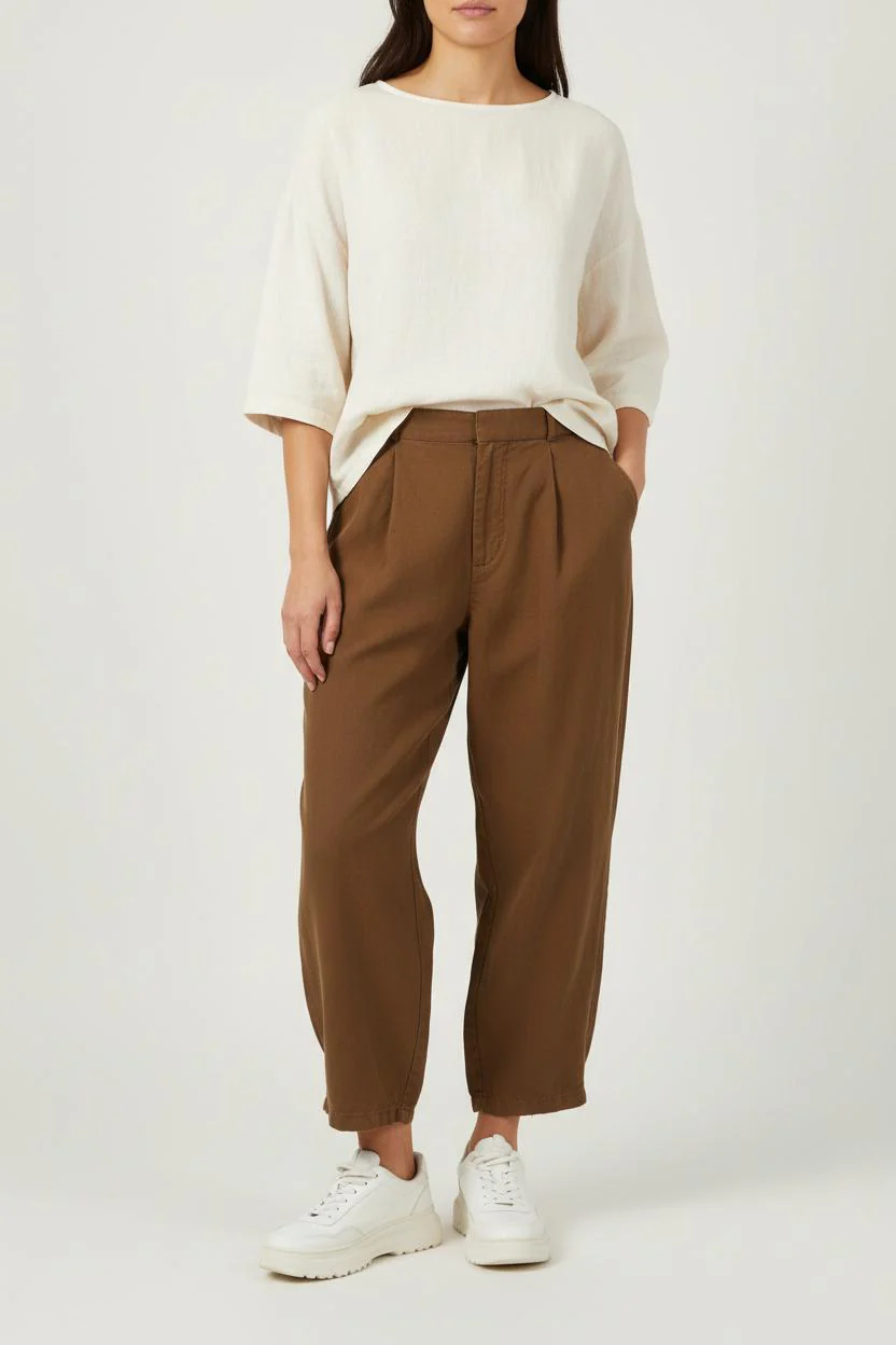 Pantalon Large Marron - Taille XS/34