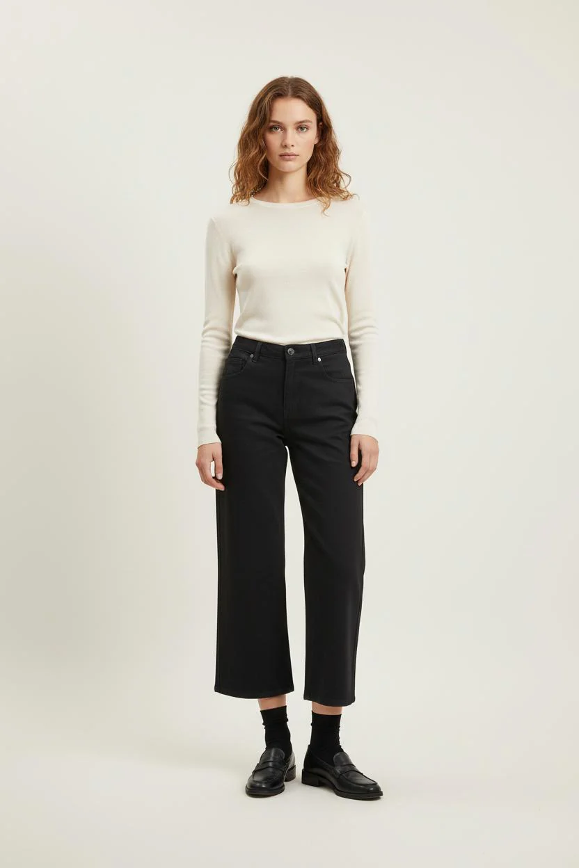 Pantalon Large Noir - Taille L/40