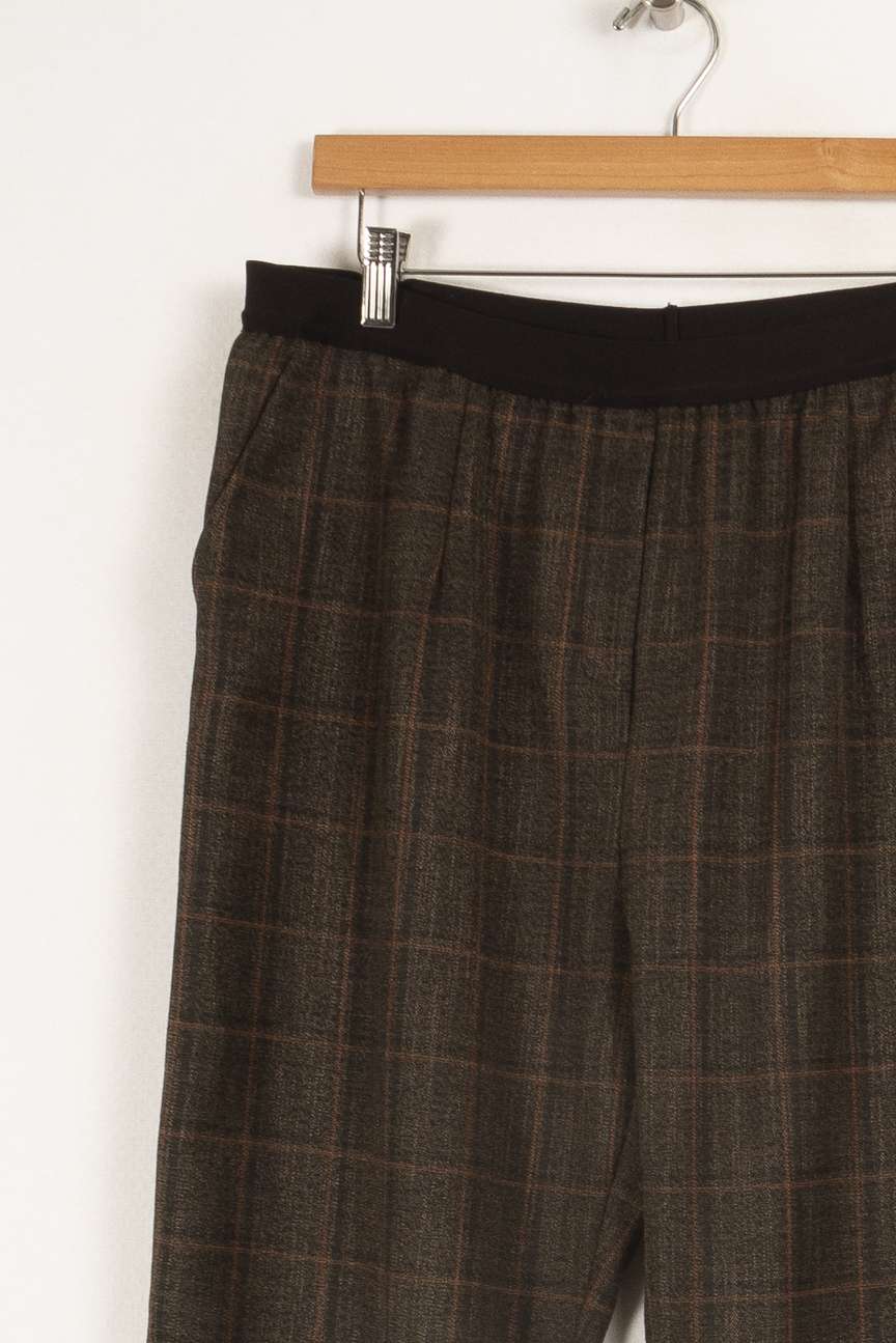 Pantalon marron à carreaux - Taille XL/42 - Image 3