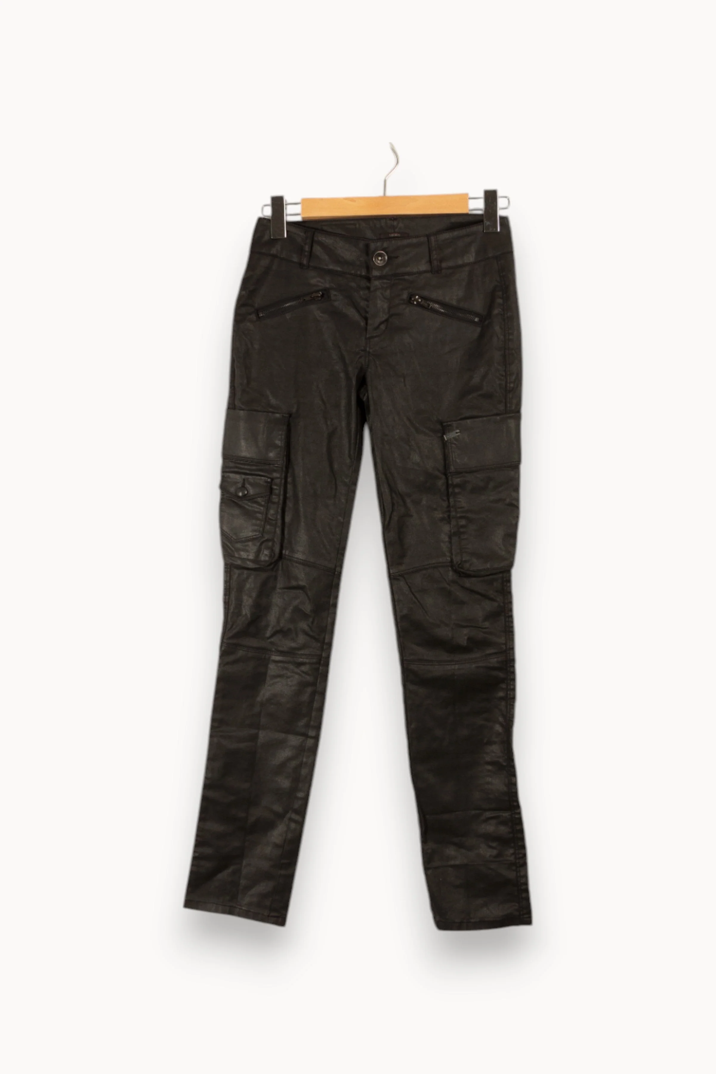 Pantalon noir effet cuir - Taille S/36 - Image 2